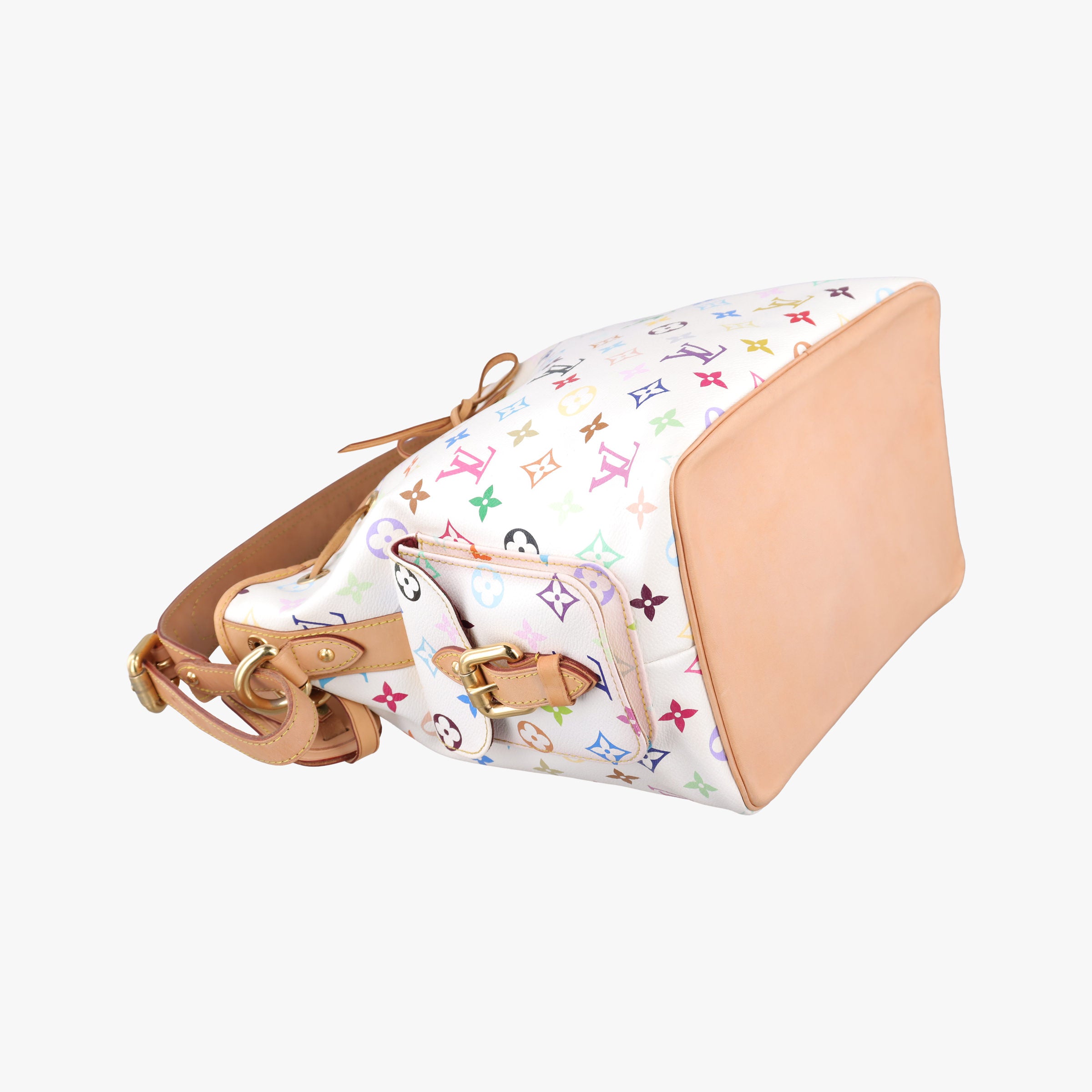 Pre-owned Louis Vuitton Petit NOe white Monogram Multicolor M42229 shoulderbag | stylenewstar