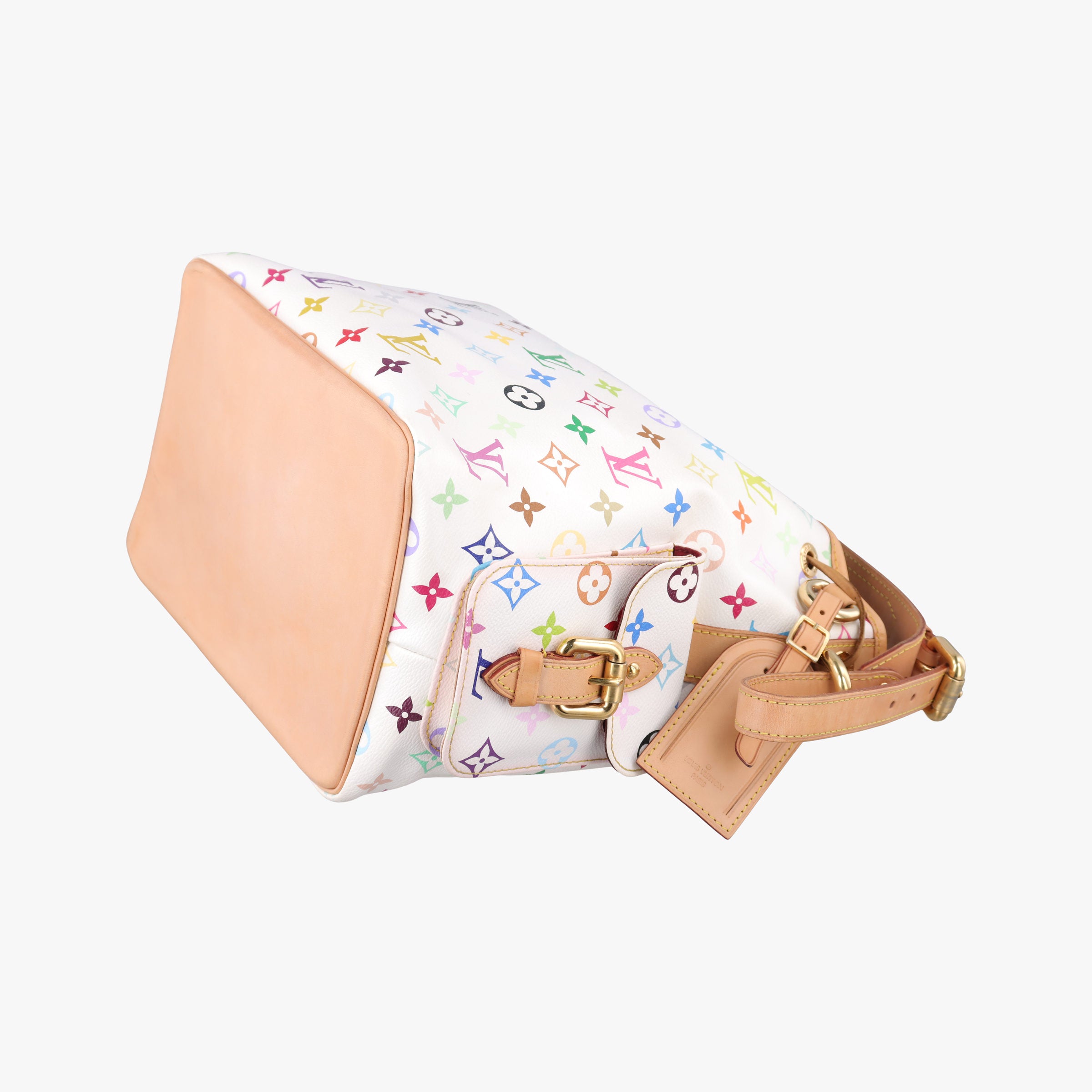 Pre-owned Louis Vuitton Petit NOe white Monogram Multicolor M42229 shoulderbag | stylenewstar