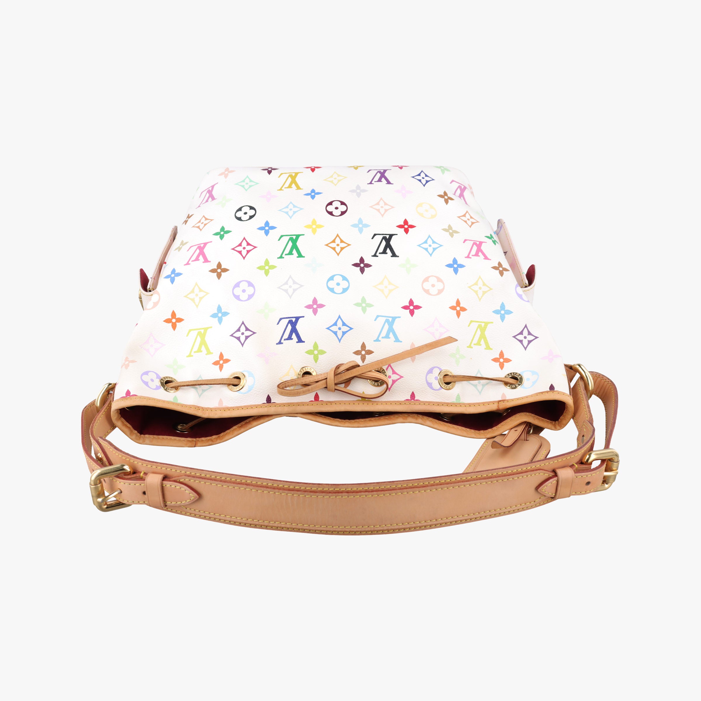 Pre-owned Louis Vuitton Petit NOe white Monogram Multicolor M42229 shoulderbag | stylenewstar
