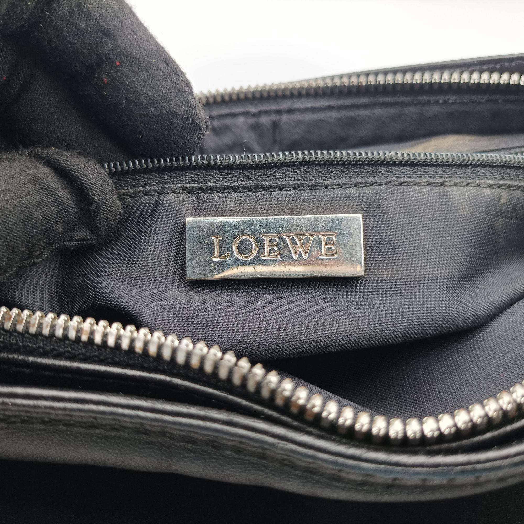 Vintage Loewe Anagram Knot Black Nappa Leather  handbag | stylenewstar