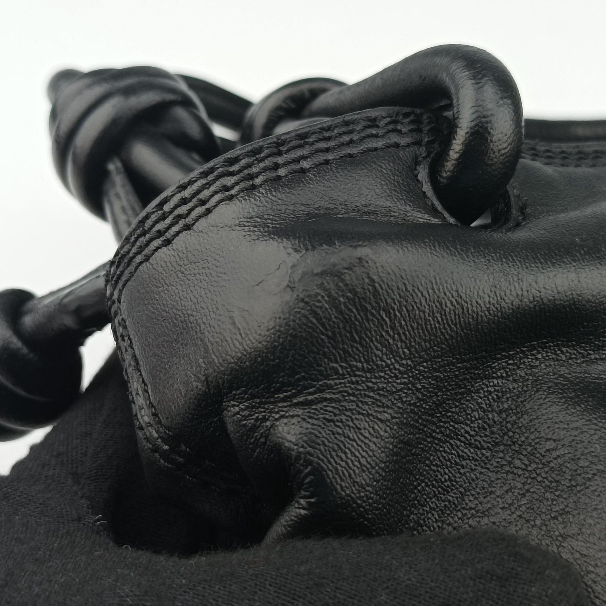 Vintage Loewe Anagram Knot Black Nappa Leather  handbag | stylenewstar