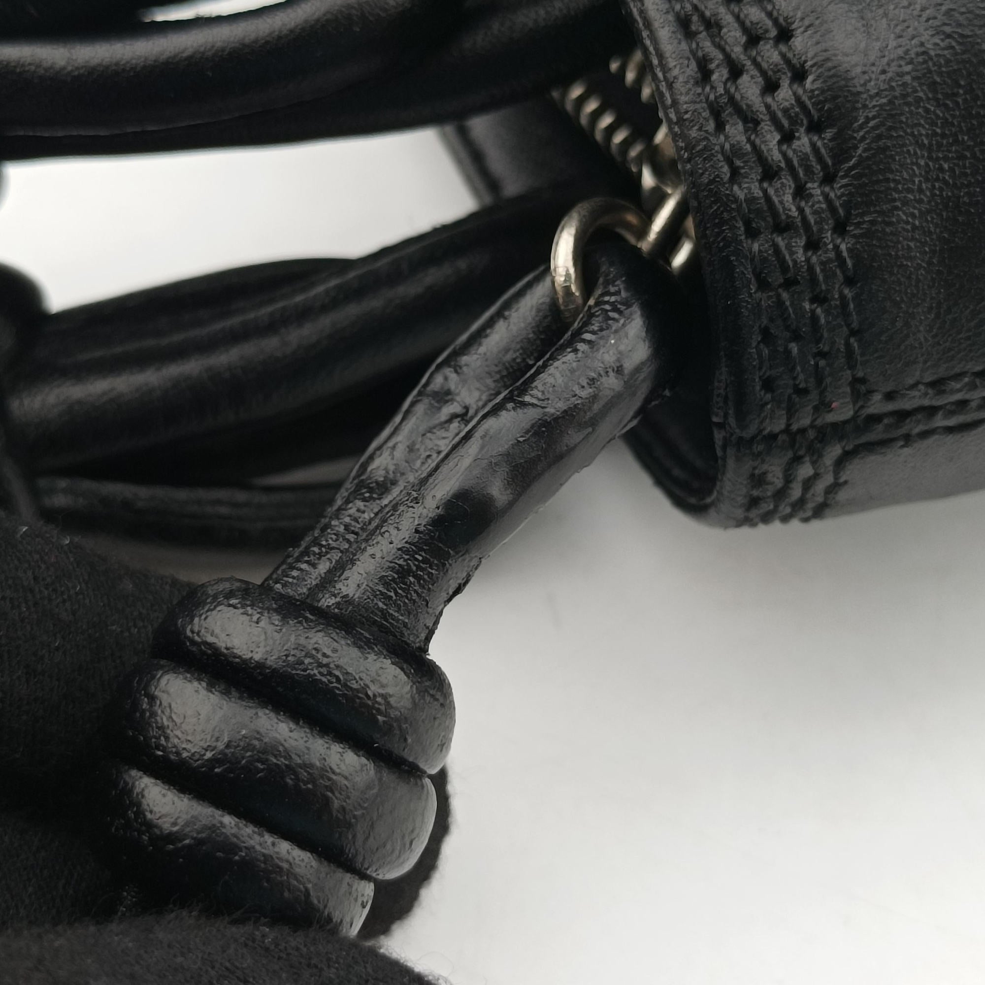 Vintage Loewe Anagram Knot Black Nappa Leather  handbag | stylenewstar