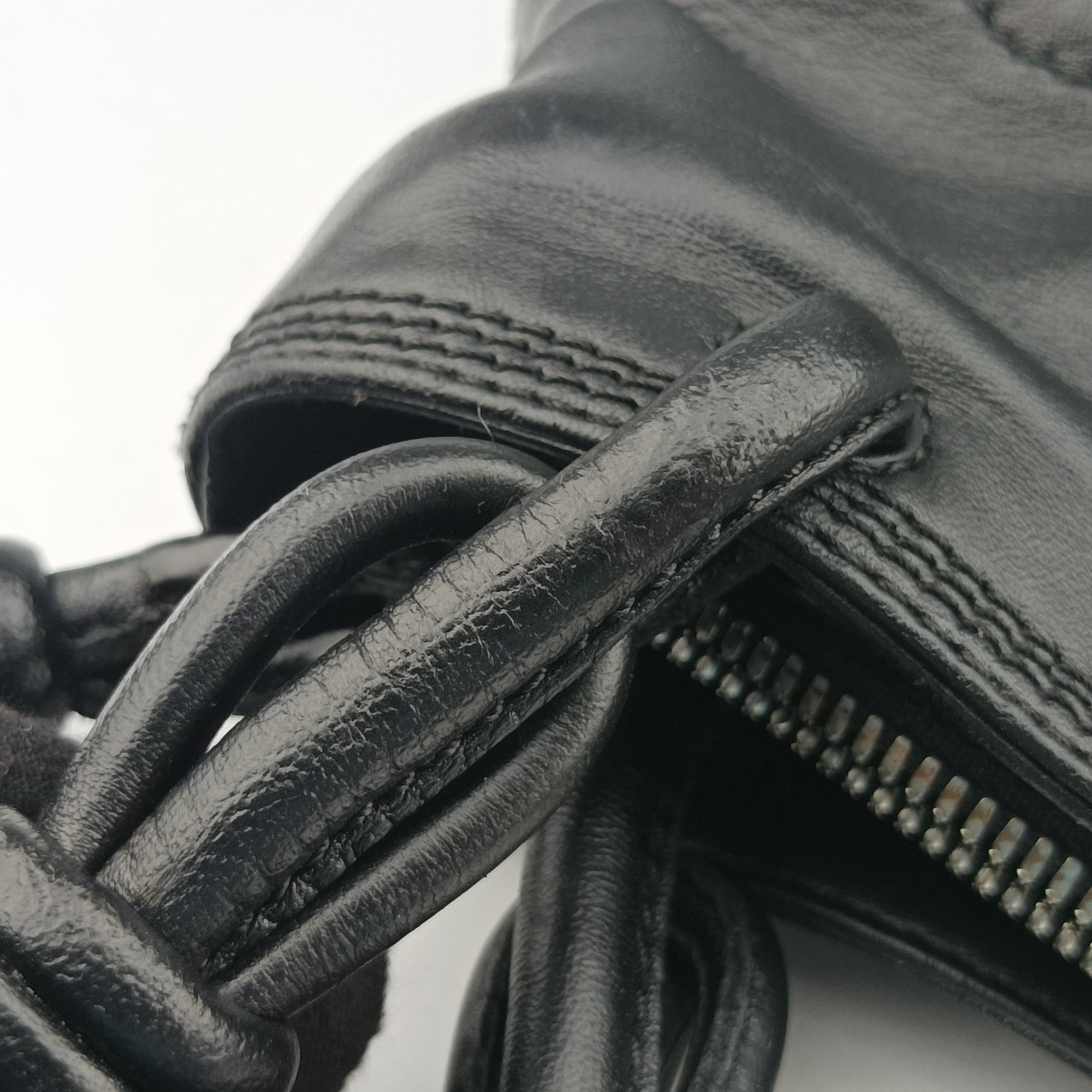 Vintage Loewe Anagram Knot Black Nappa Leather  handbag | stylenewstar