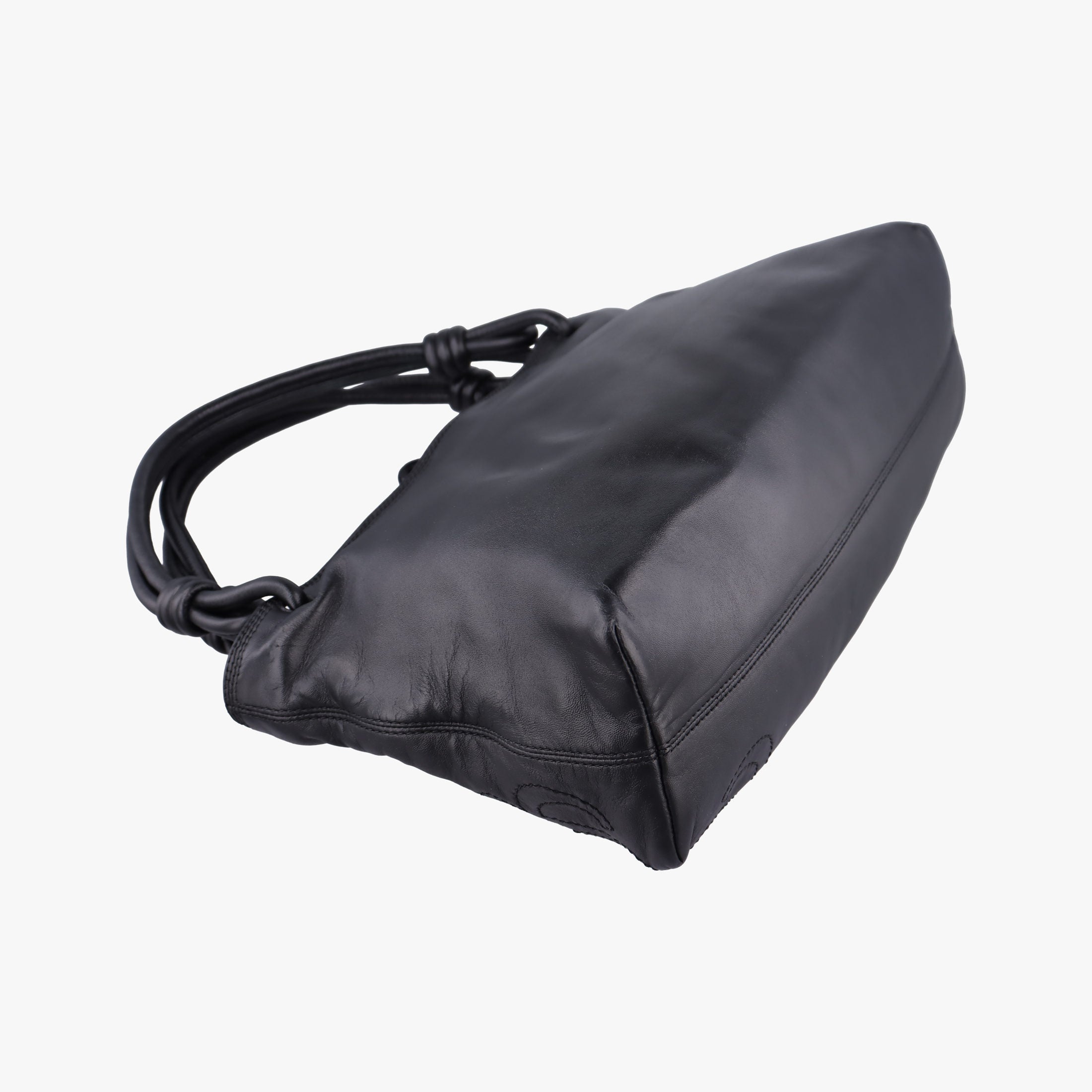Vintage Loewe Anagram Knot Black Nappa Leather  handbag | stylenewstar