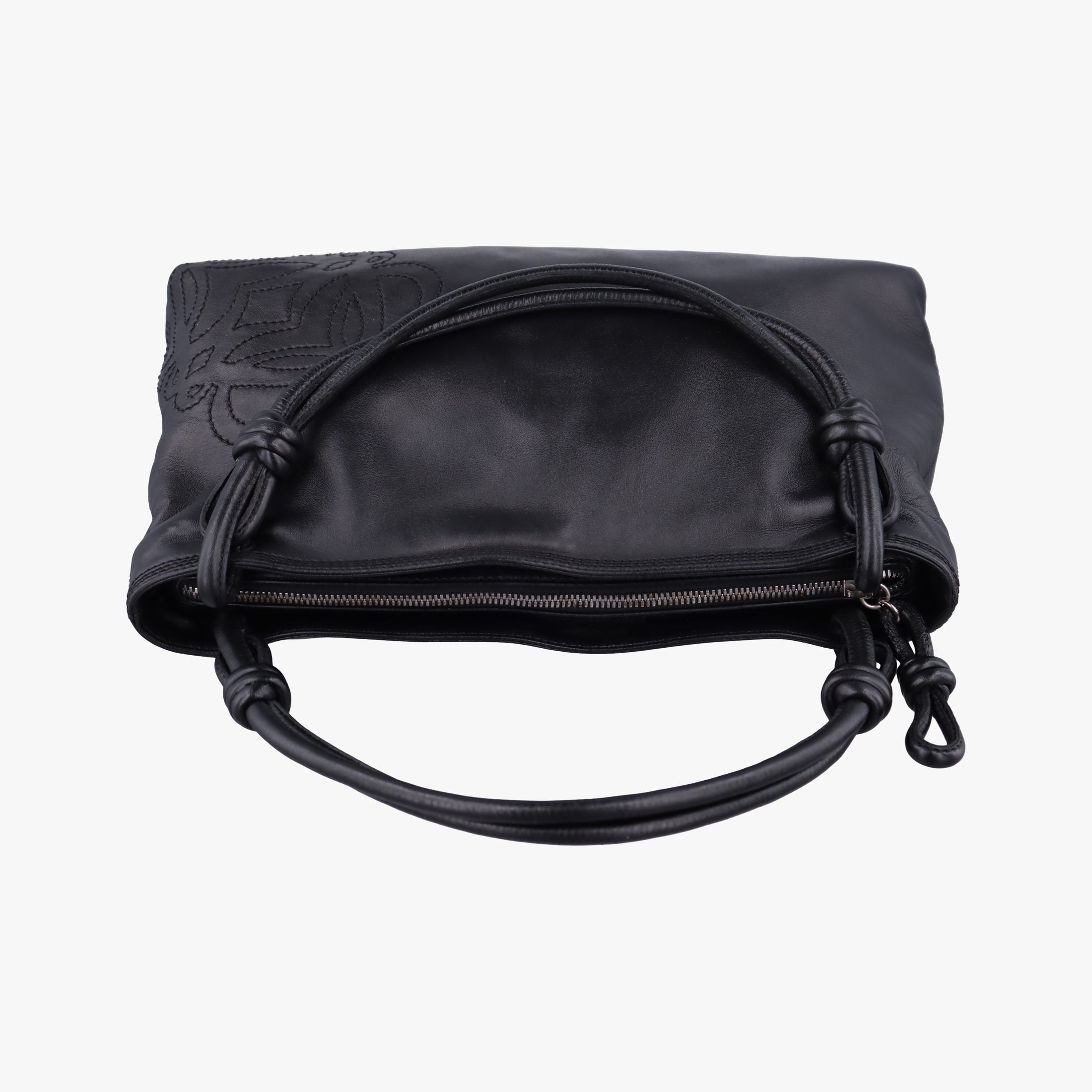 Vintage Loewe Anagram Knot Black Nappa Leather  handbag | stylenewstar
