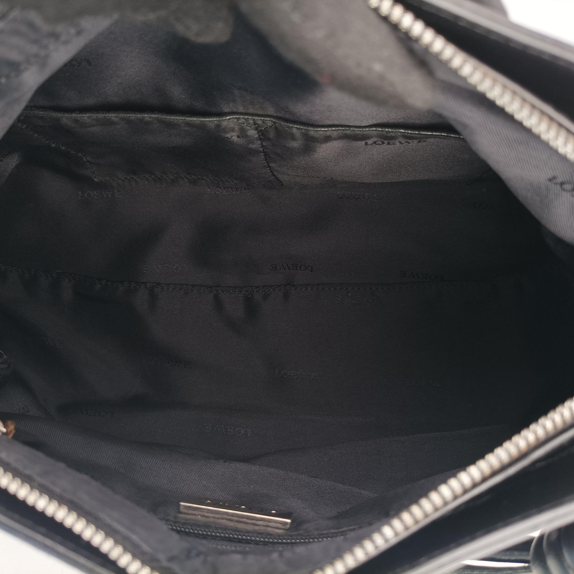 Vintage Loewe Anagram Knot Black Nappa Leather  handbag | stylenewstar