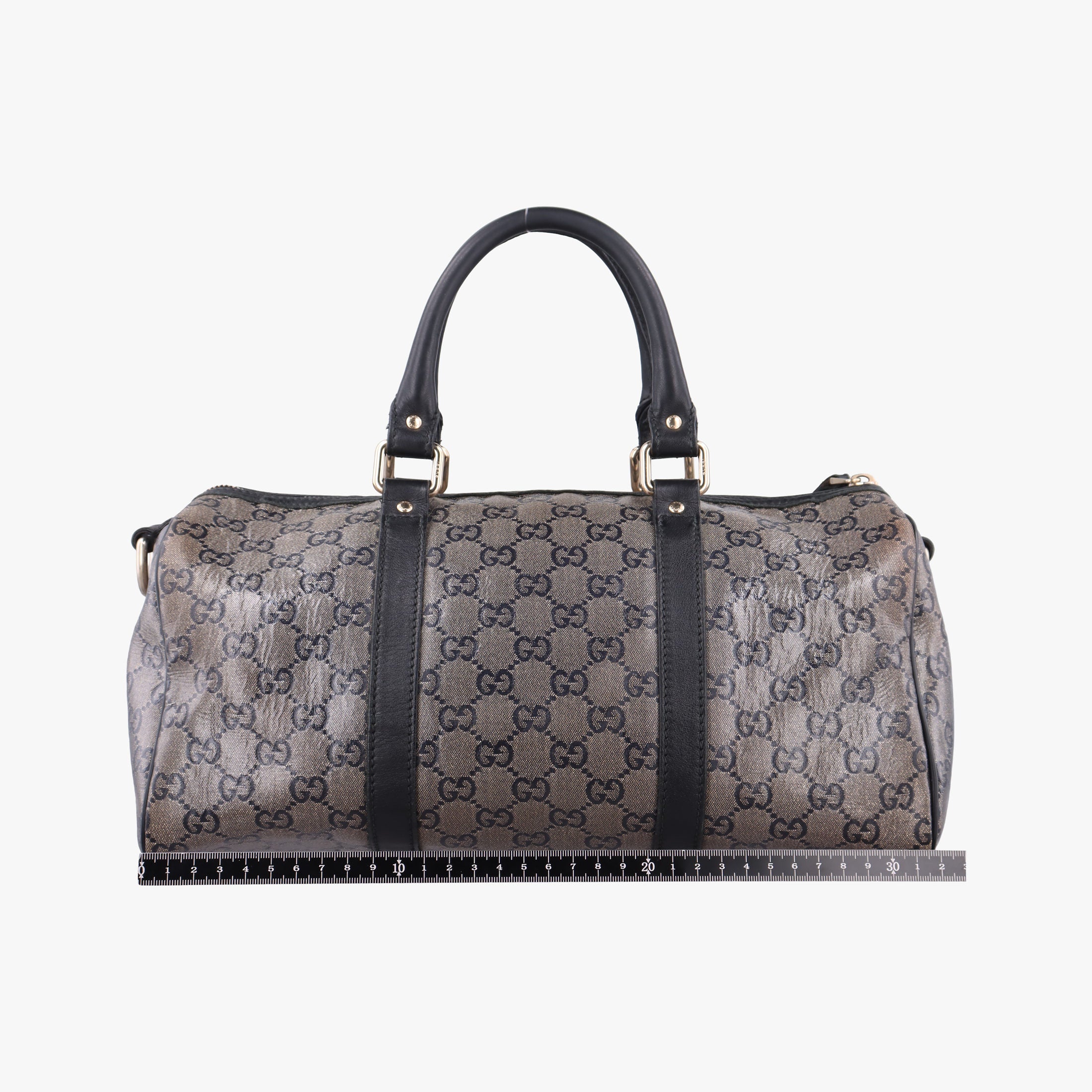 Pre-owned Gucci GG plus Spring Joy GG Supreme Grey PVC coated canvas×Leather 203696 shoulderbag | stylenewstar