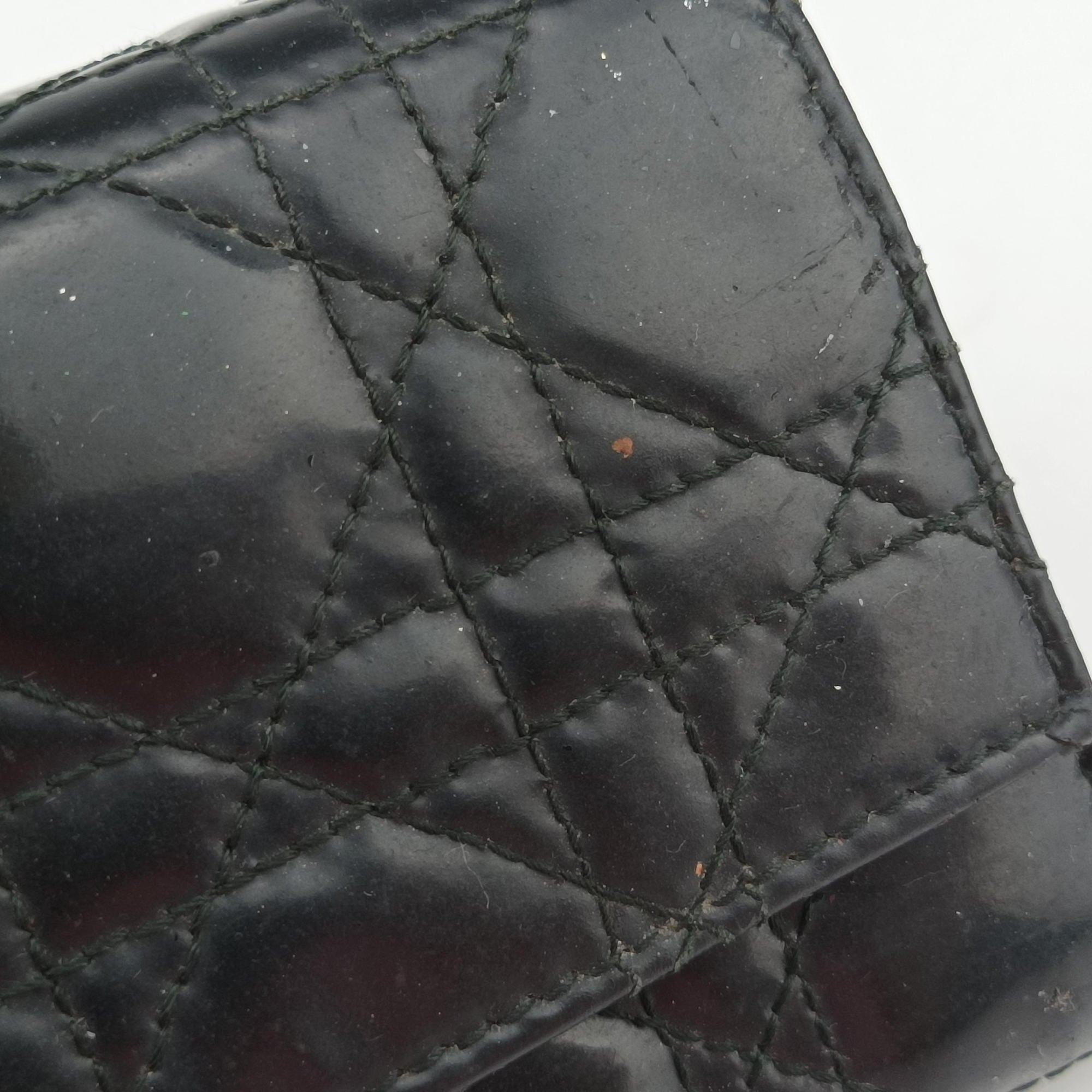 Pre-owned Christian Dior Lady Dior Cannage Black Patent Leather  handbag | stylenewstar