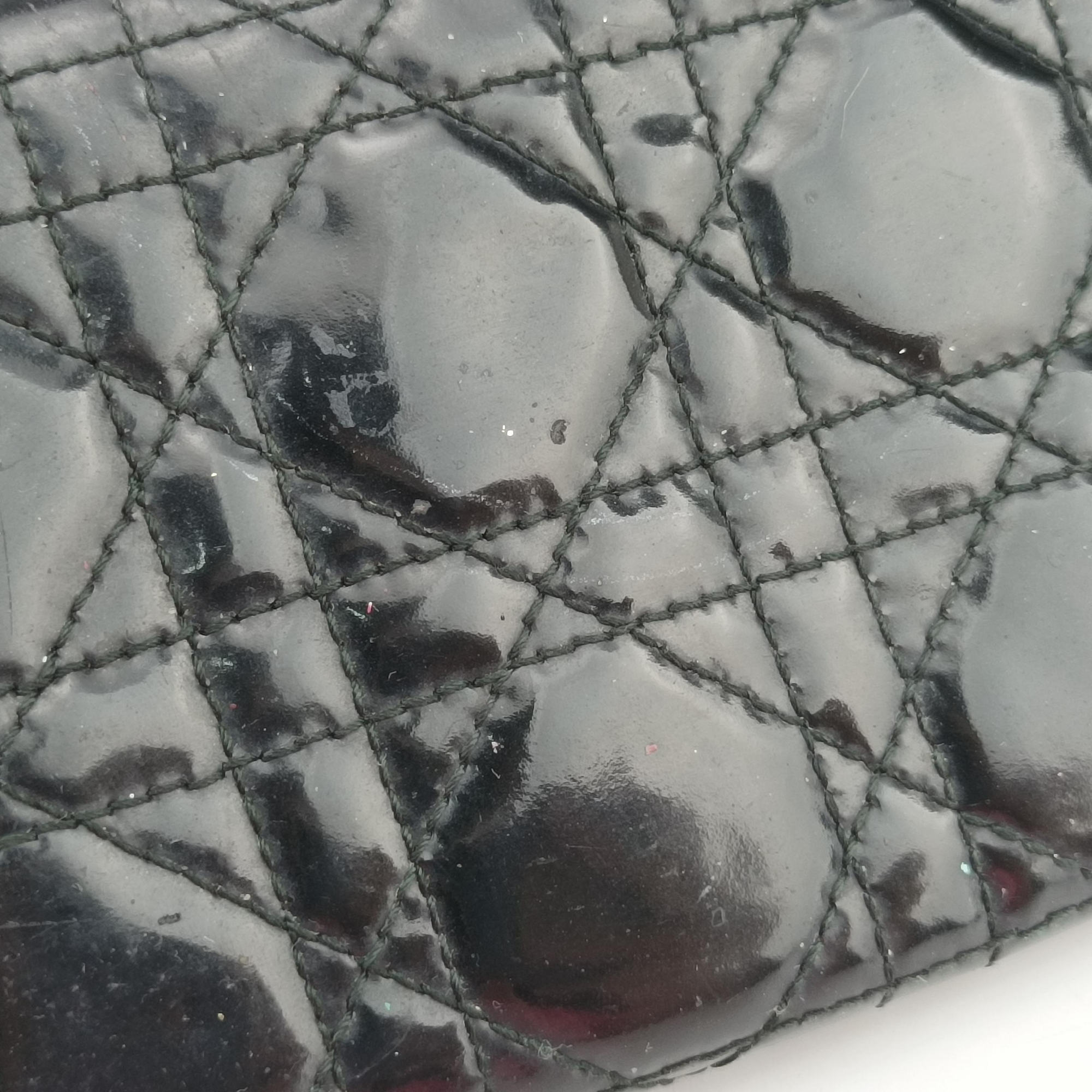 Pre-owned Christian Dior Lady Dior Cannage Black Patent Leather  handbag | stylenewstar