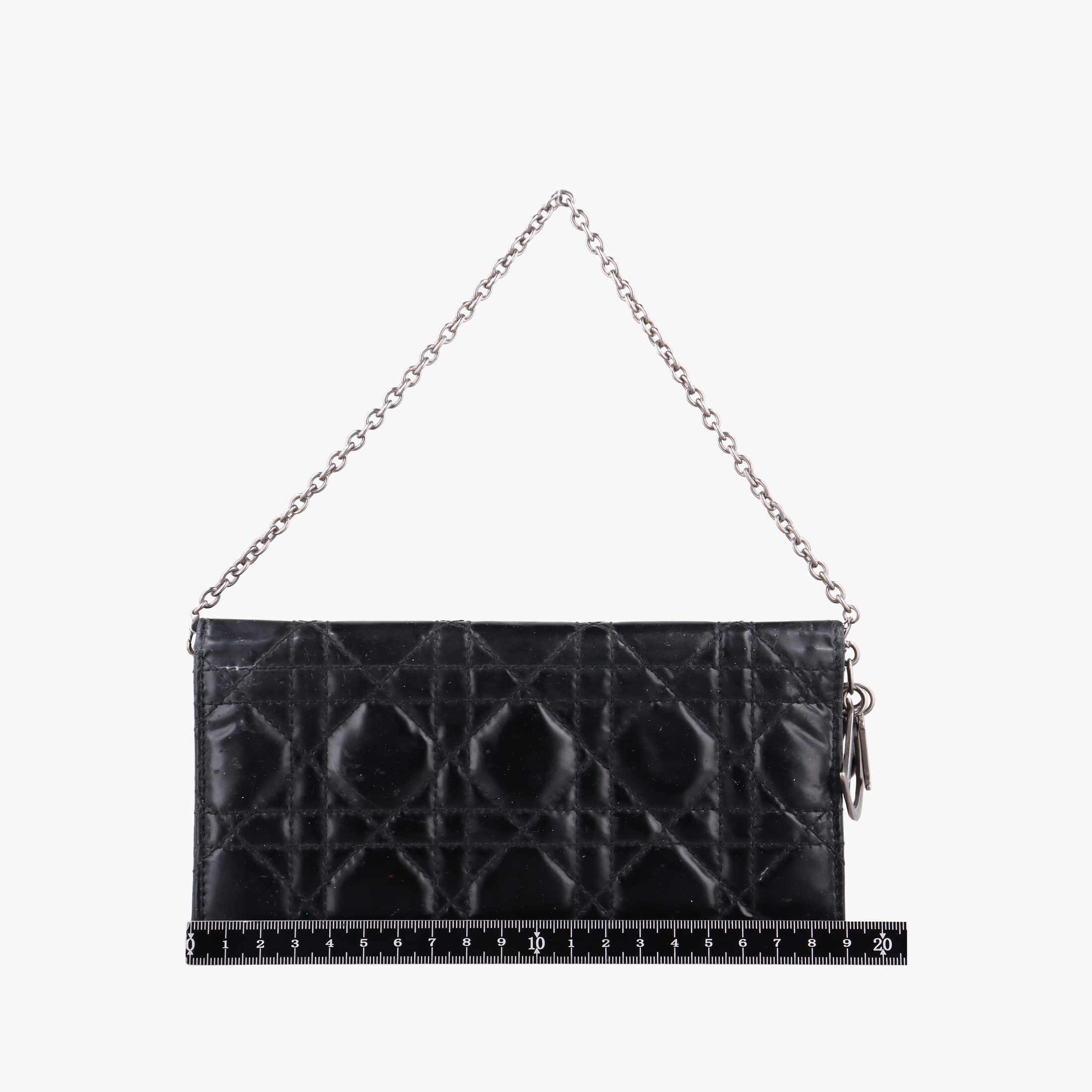 Pre-owned Christian Dior Lady Dior Cannage Black Patent Leather  handbag | stylenewstar