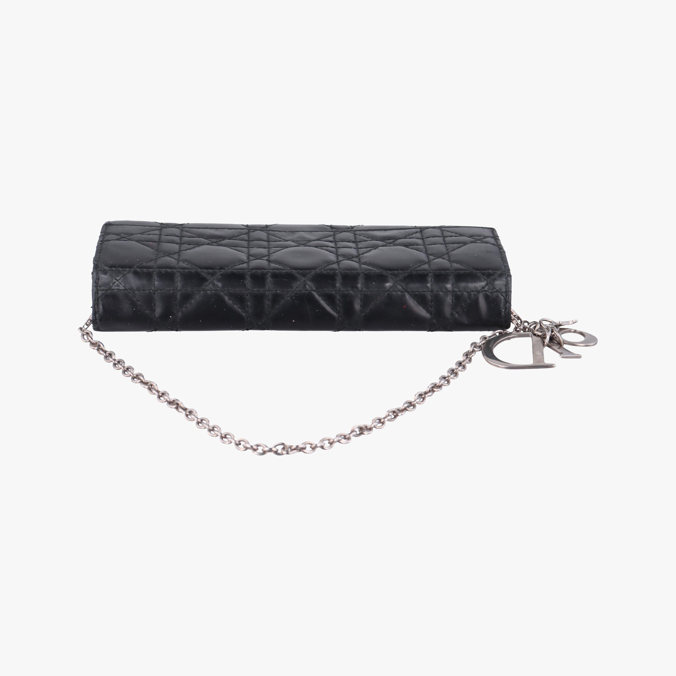 Pre-owned Christian Dior Lady Dior Cannage Black Patent Leather  handbag | stylenewstar