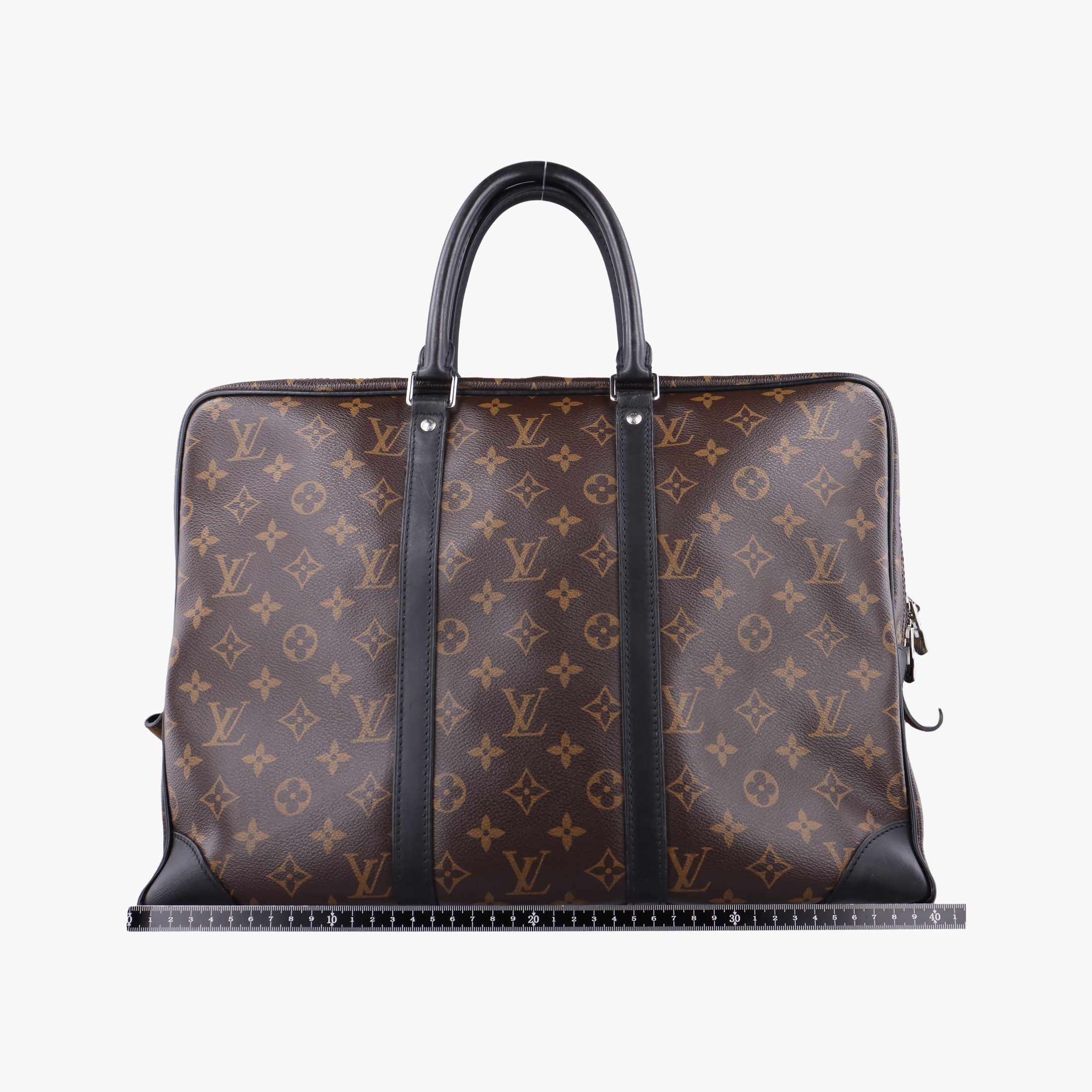 Pre-owned Louis Vuitton Monogram Macassar Porte Documents Voyage brown Monogram Canvas M40225 handbag | stylenewstar