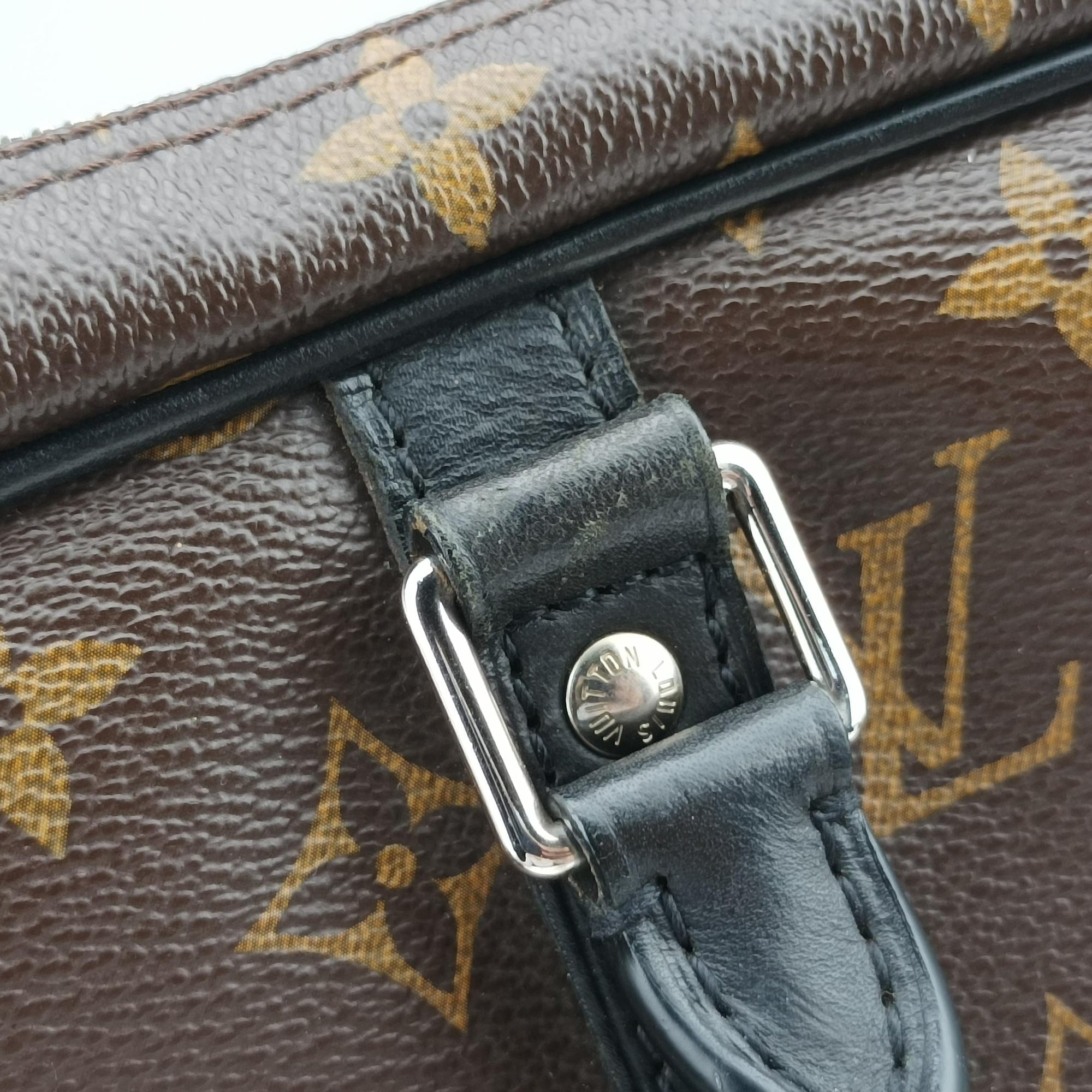 Pre-owned Louis Vuitton Monogram Macassar Porte Documents Voyage brown Monogram Canvas M40225 handbag | stylenewstar