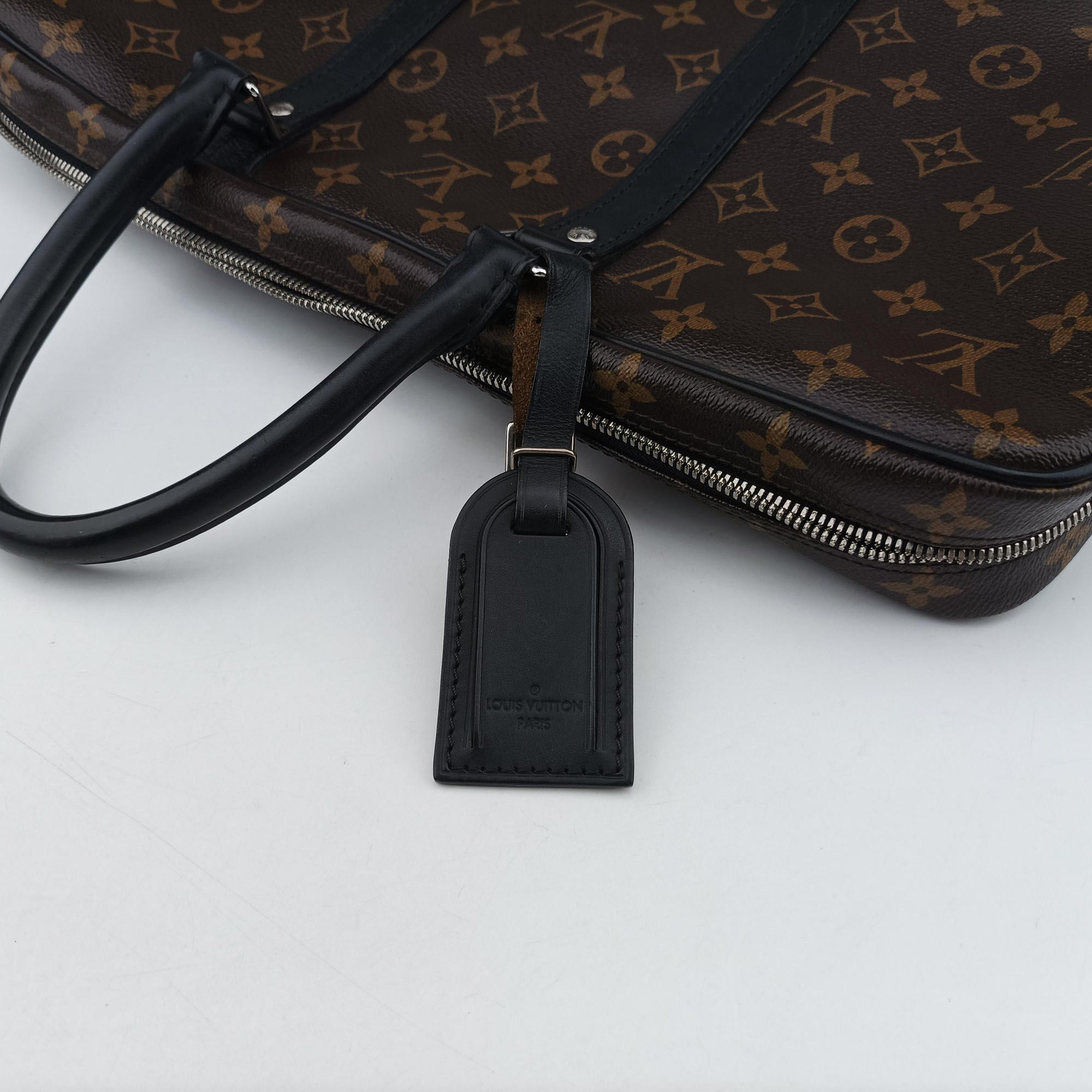 Pre-owned Louis Vuitton Monogram Macassar Porte Documents Voyage brown Monogram Canvas M40225 handbag | stylenewstar