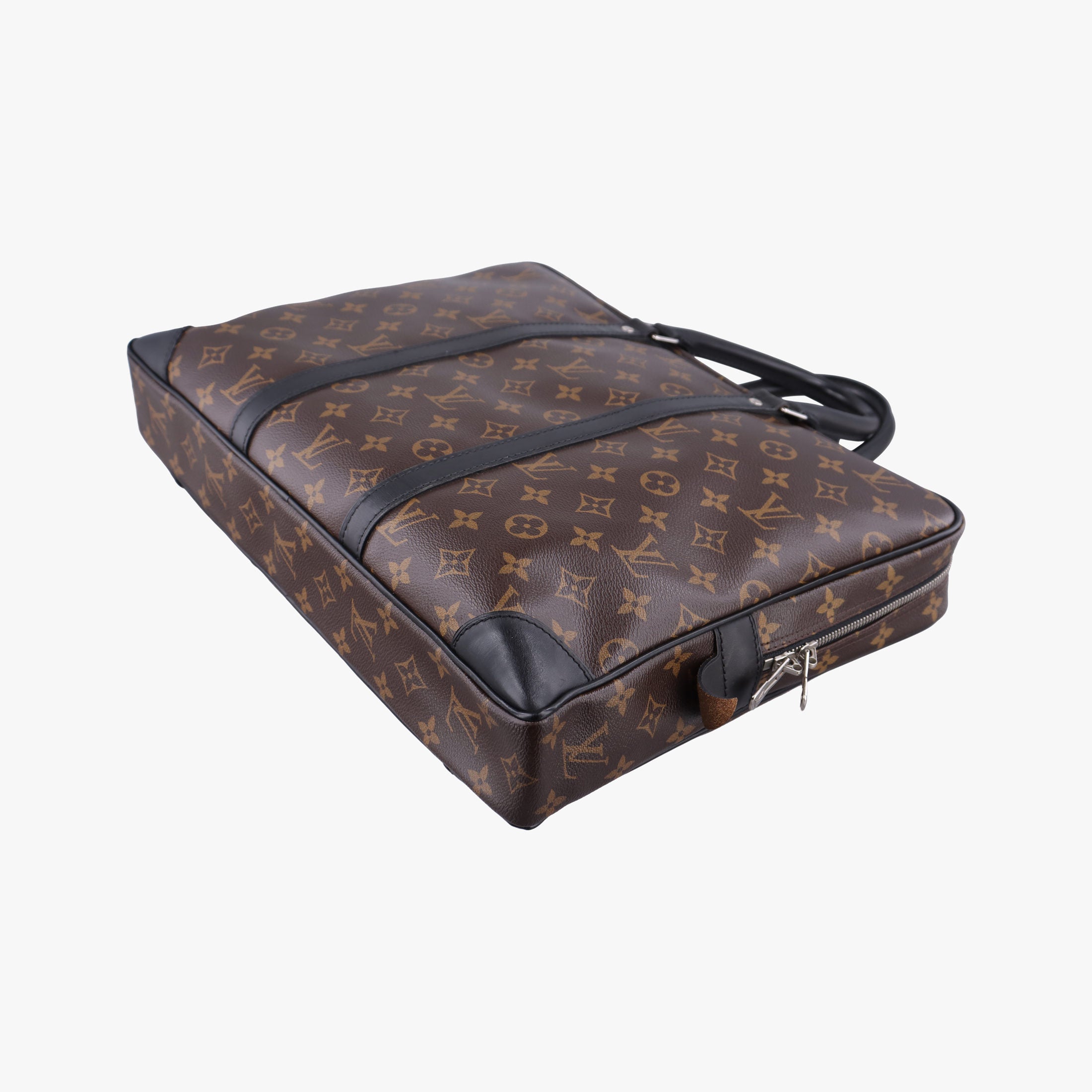 Pre-owned Louis Vuitton Monogram Macassar Porte Documents Voyage brown Monogram Canvas M40225 handbag | stylenewstar