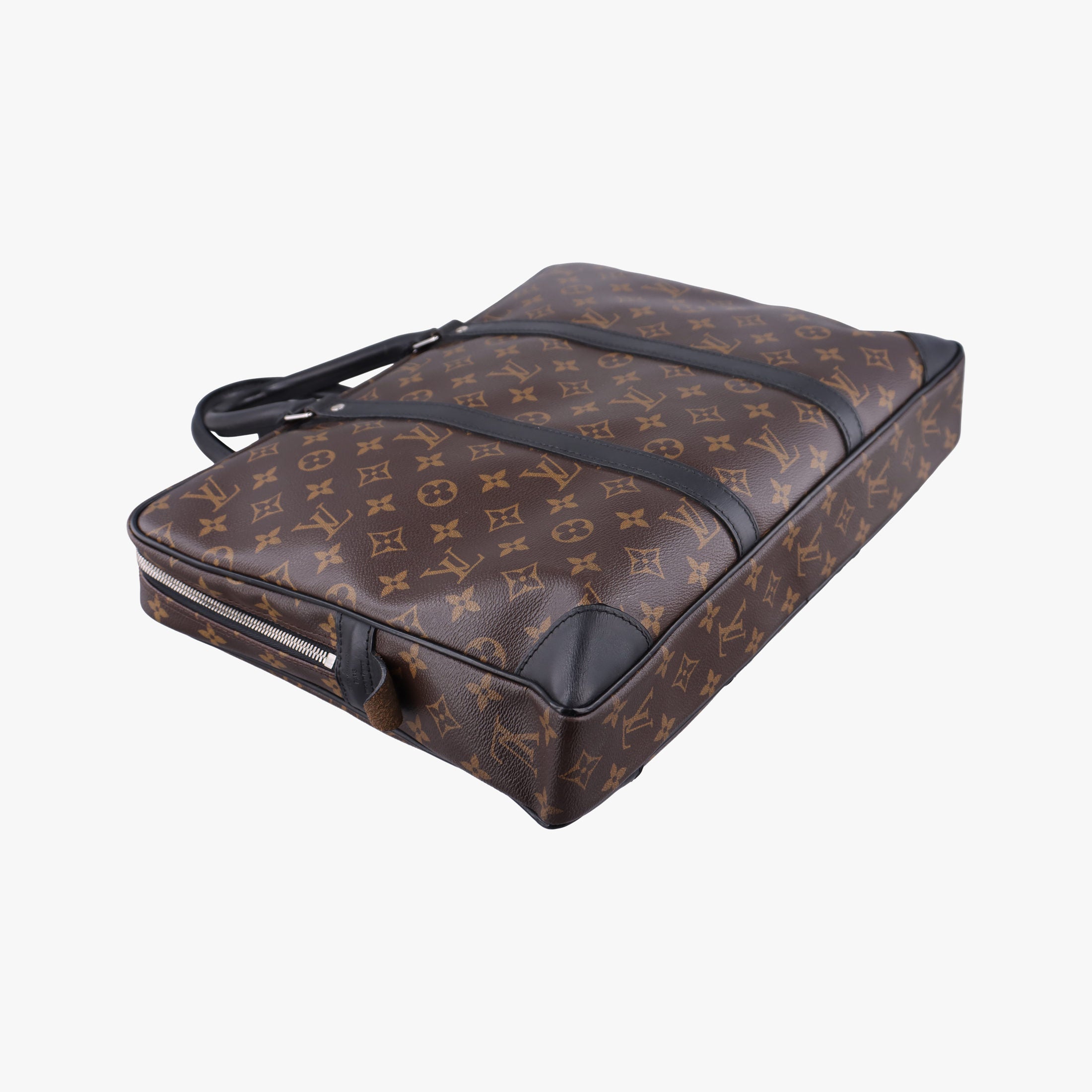 Pre-owned Louis Vuitton Monogram Macassar Porte Documents Voyage brown Monogram Canvas M40225 handbag | stylenewstar