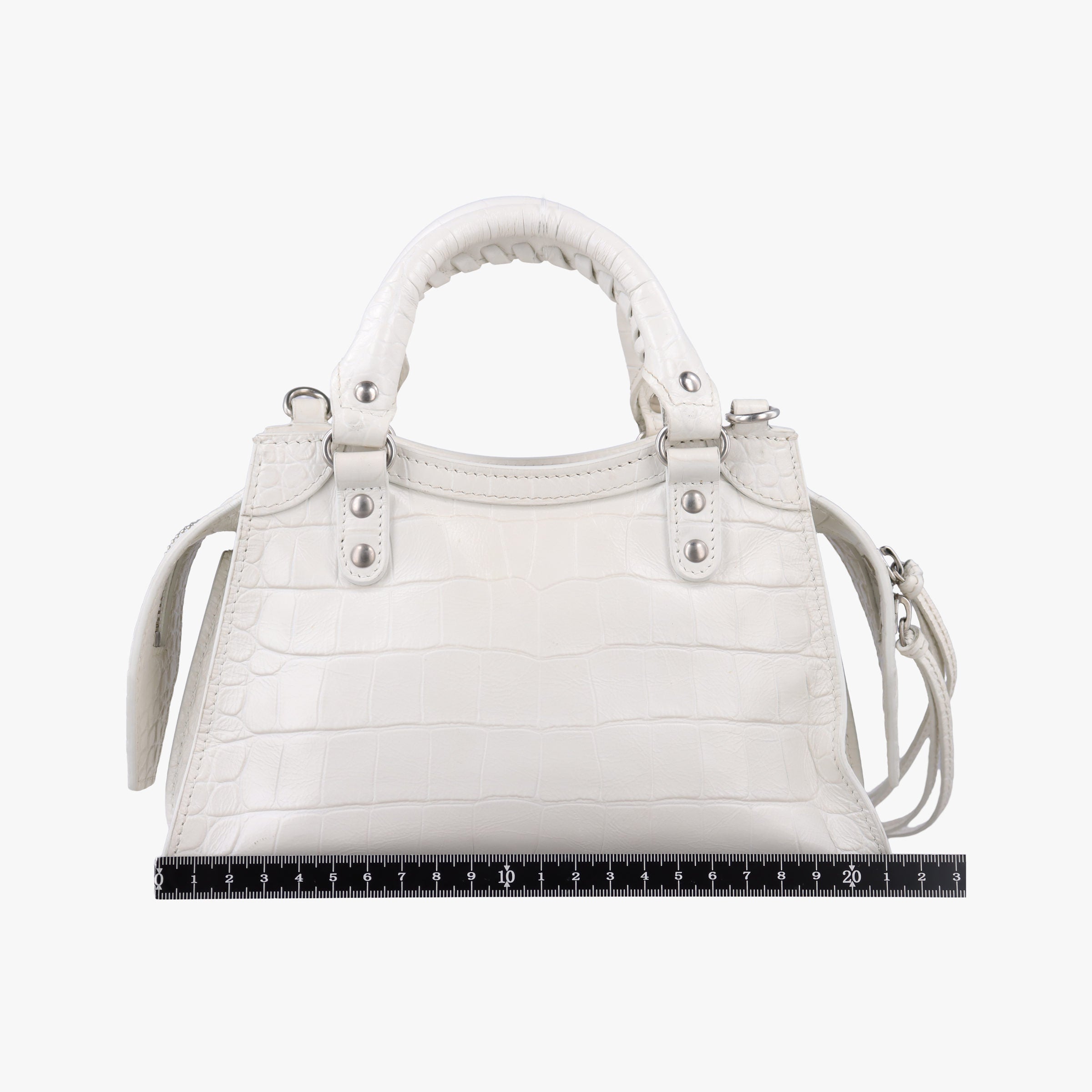 Pre-owned Balenciaga Neo Cagole XS White Leather  shoulderbag | stylenewstar