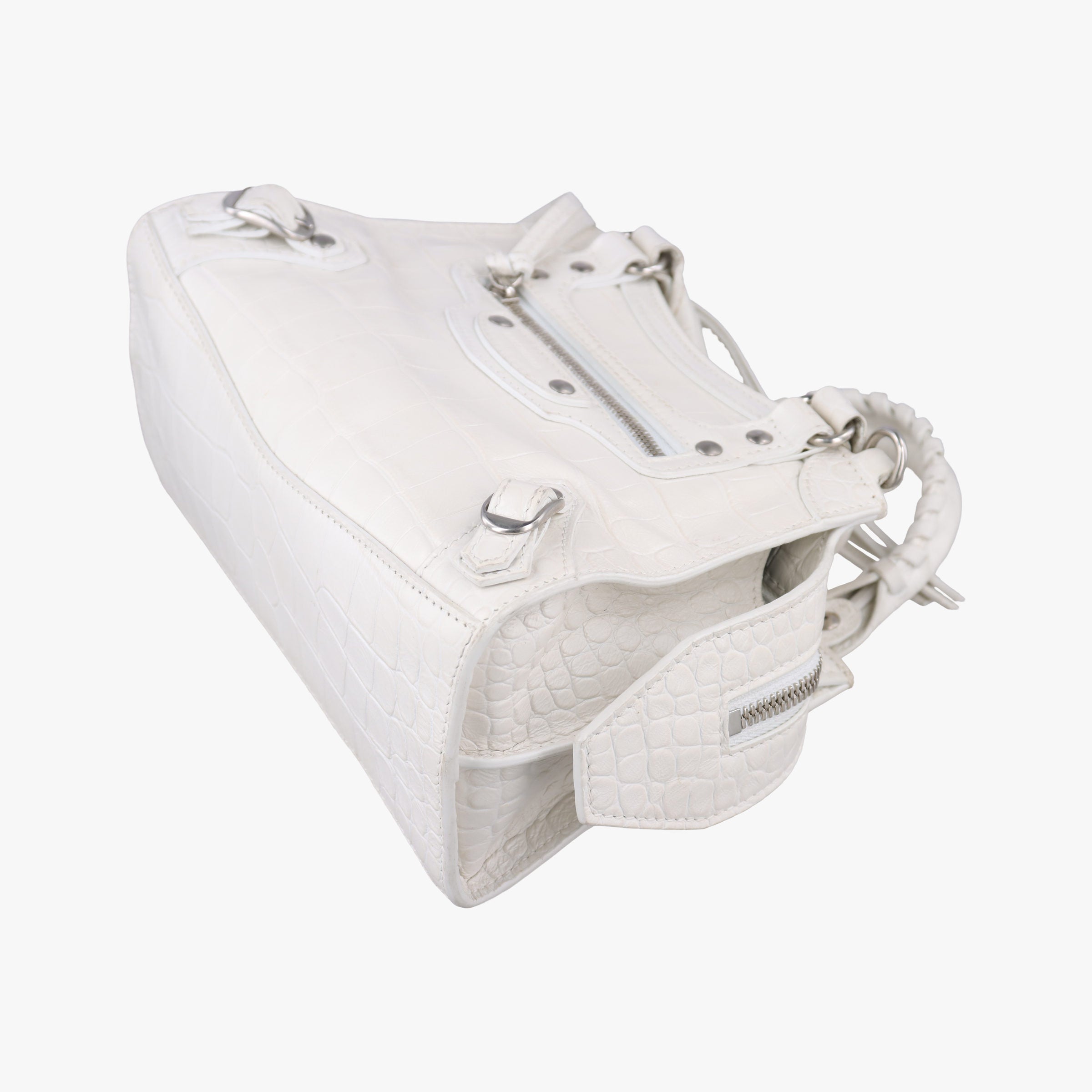 Pre-owned Balenciaga Neo Cagole XS White Leather  shoulderbag | stylenewstar