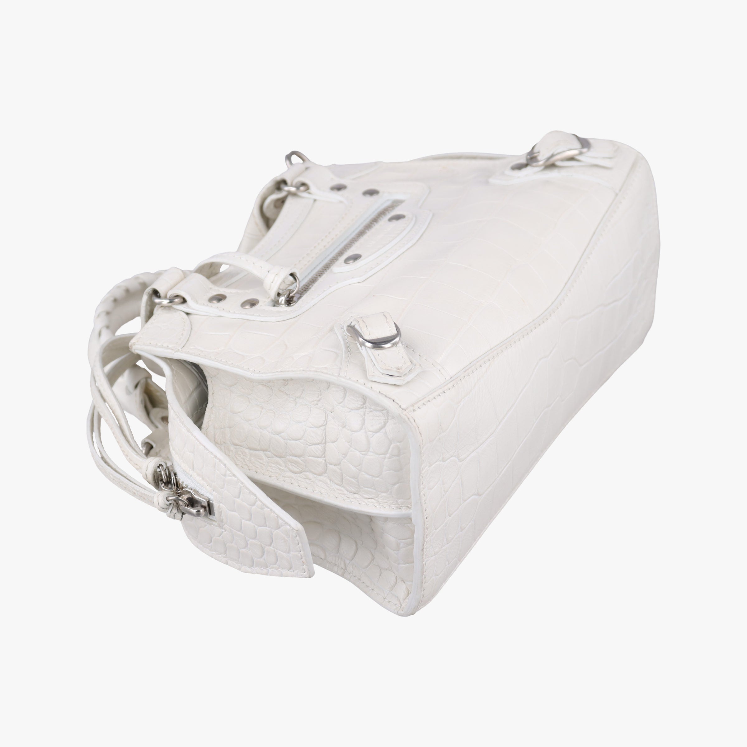 Pre-owned Balenciaga Neo Cagole XS White Leather  shoulderbag | stylenewstar