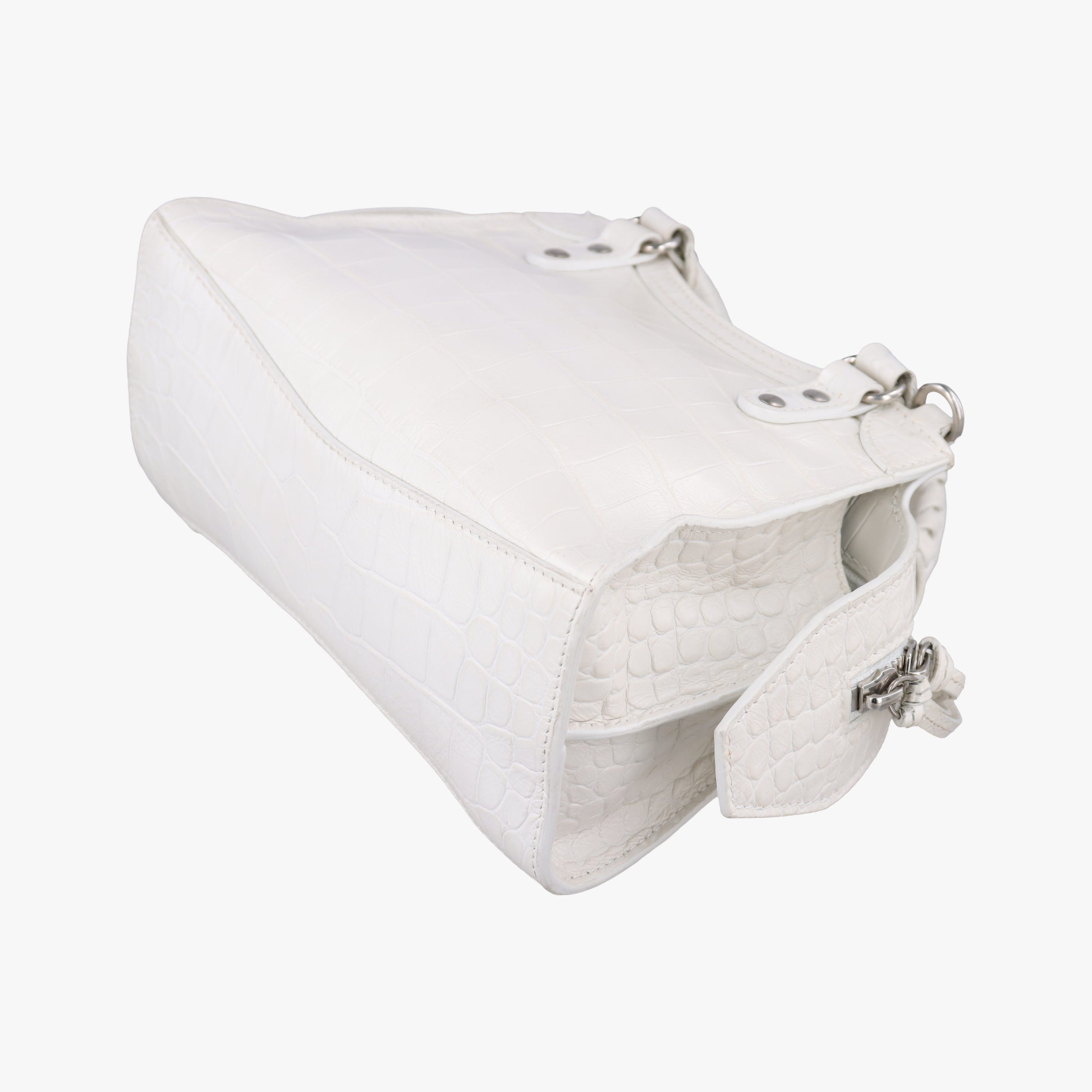 Pre-owned Balenciaga Neo Cagole XS White Leather  shoulderbag | stylenewstar