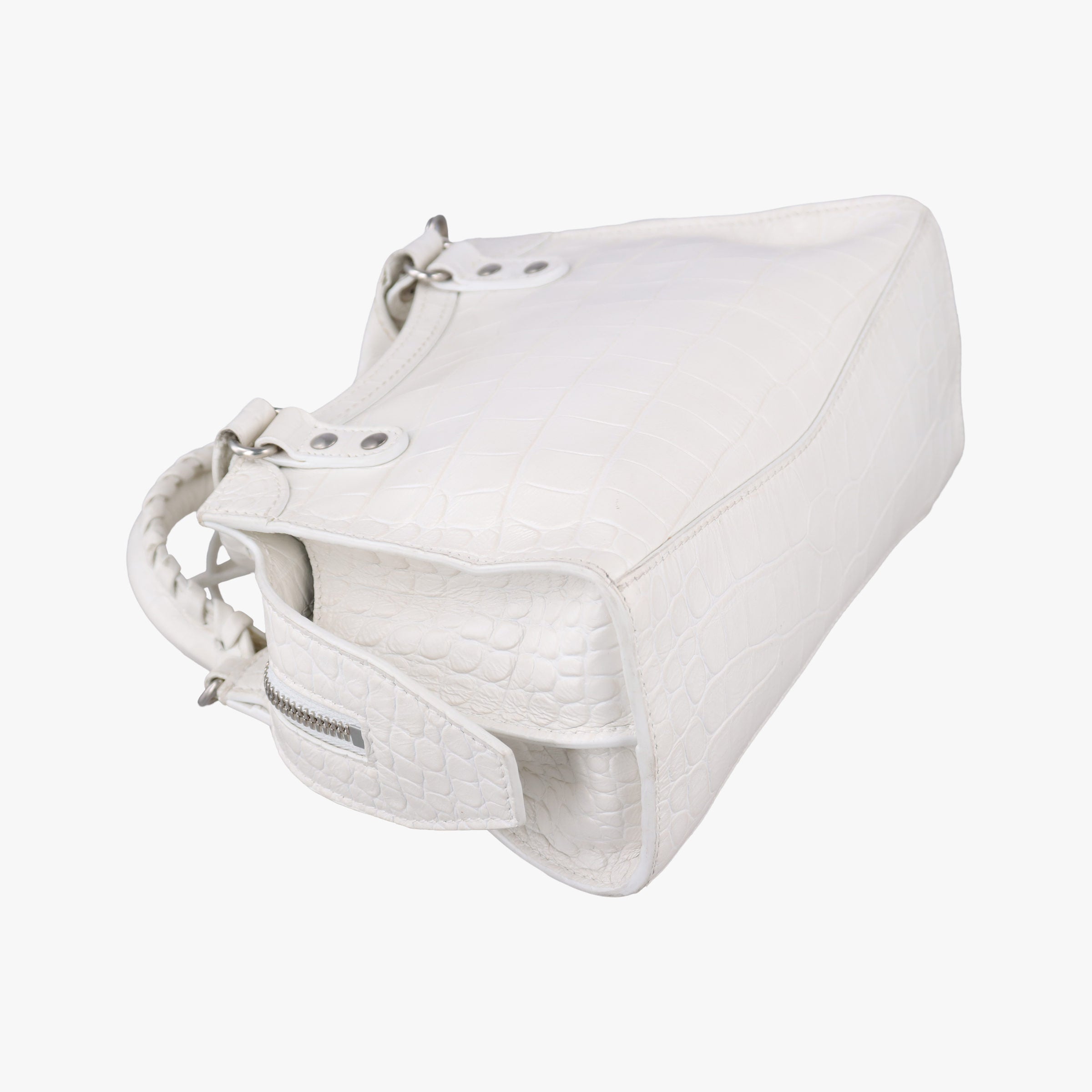 Pre-owned Balenciaga Neo Cagole XS White Leather  shoulderbag | stylenewstar