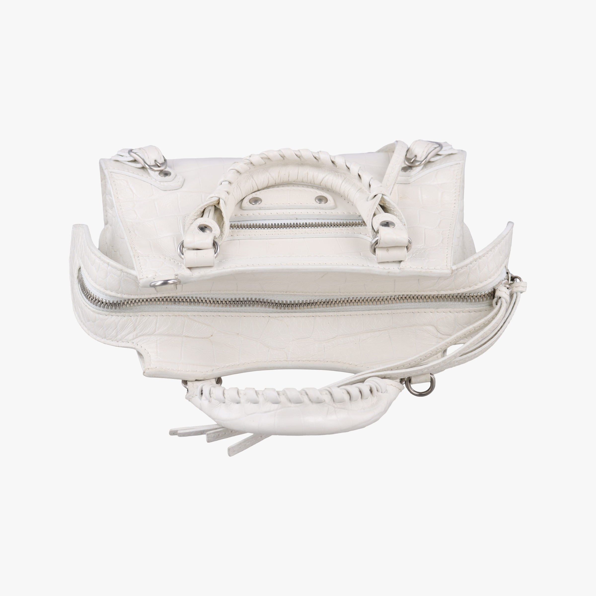 Pre-owned Balenciaga Neo Cagole XS White Leather  shoulderbag | stylenewstar