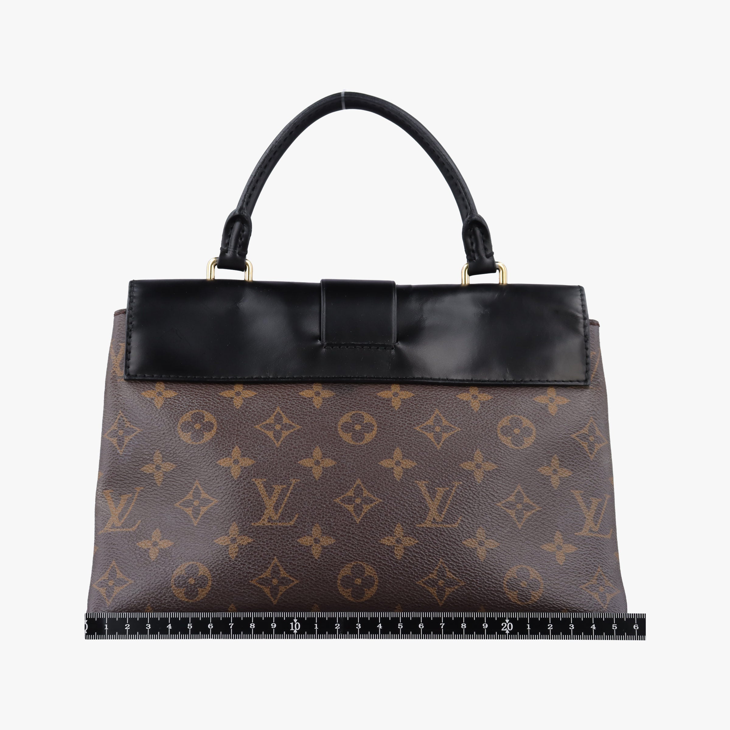 Pre-owned Louis Vuitton One-handle Flap MM brown×black Monogram Canvas×calf leather M43125 handbag | stylenewstar