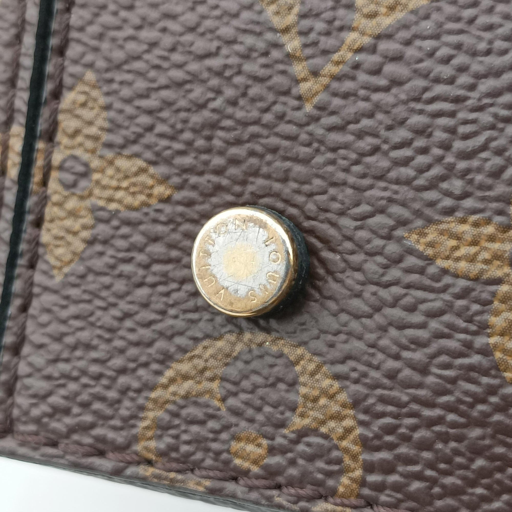 Pre-owned Louis Vuitton One-handle Flap MM brown×black Monogram Canvas×calf leather M43125 handbag | stylenewstar