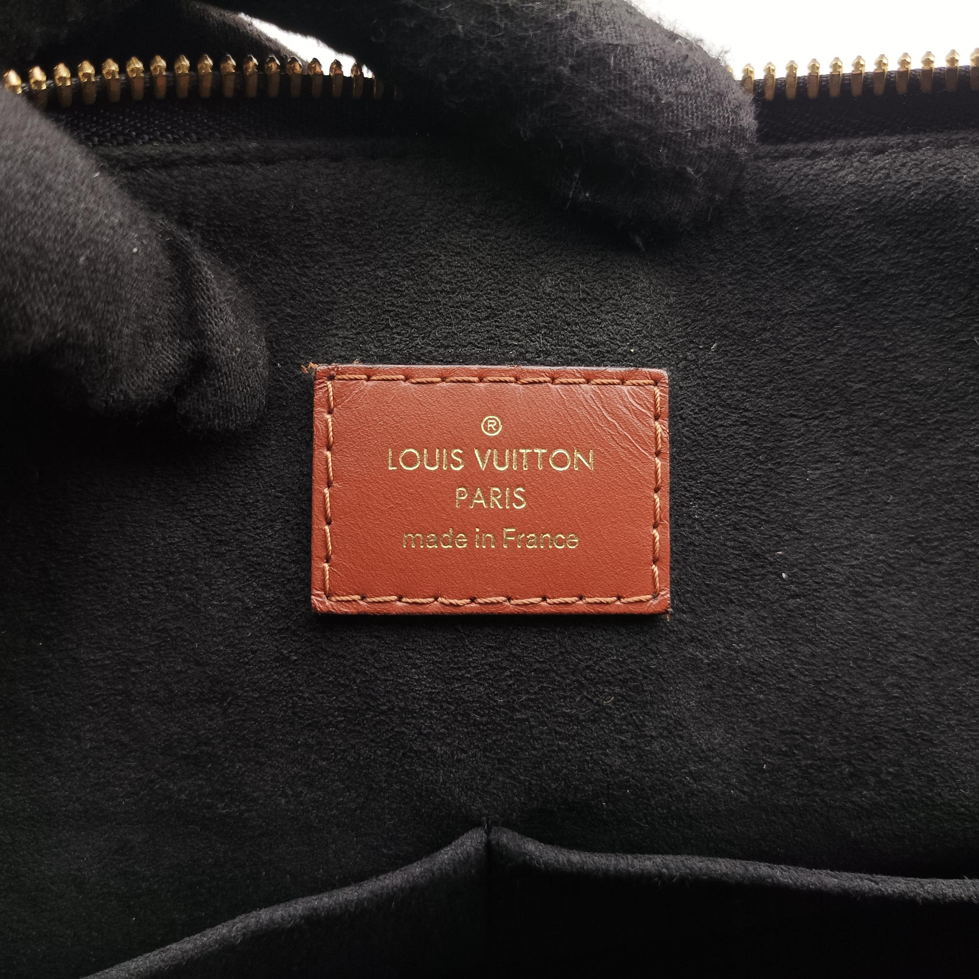 Pre-owned Louis Vuitton V TOTE BB brown MARRON×BLACK Monogram Canvas×calf leather M43948 shoulderbag | stylenewstar