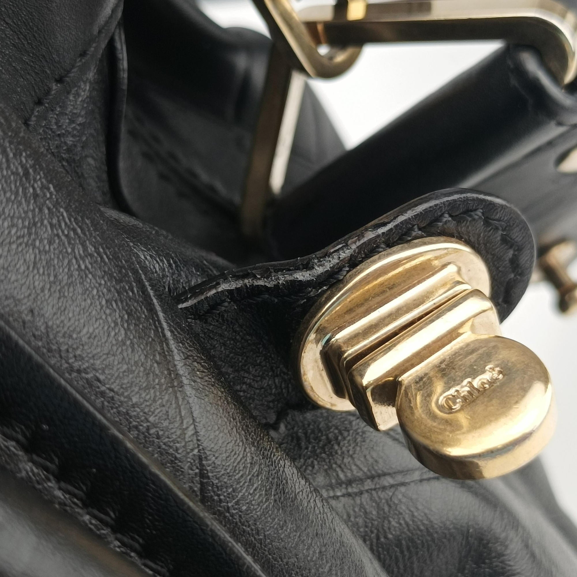 Pre-owned Chloe Paraty Black Leather  shoulderbag | stylenewstar