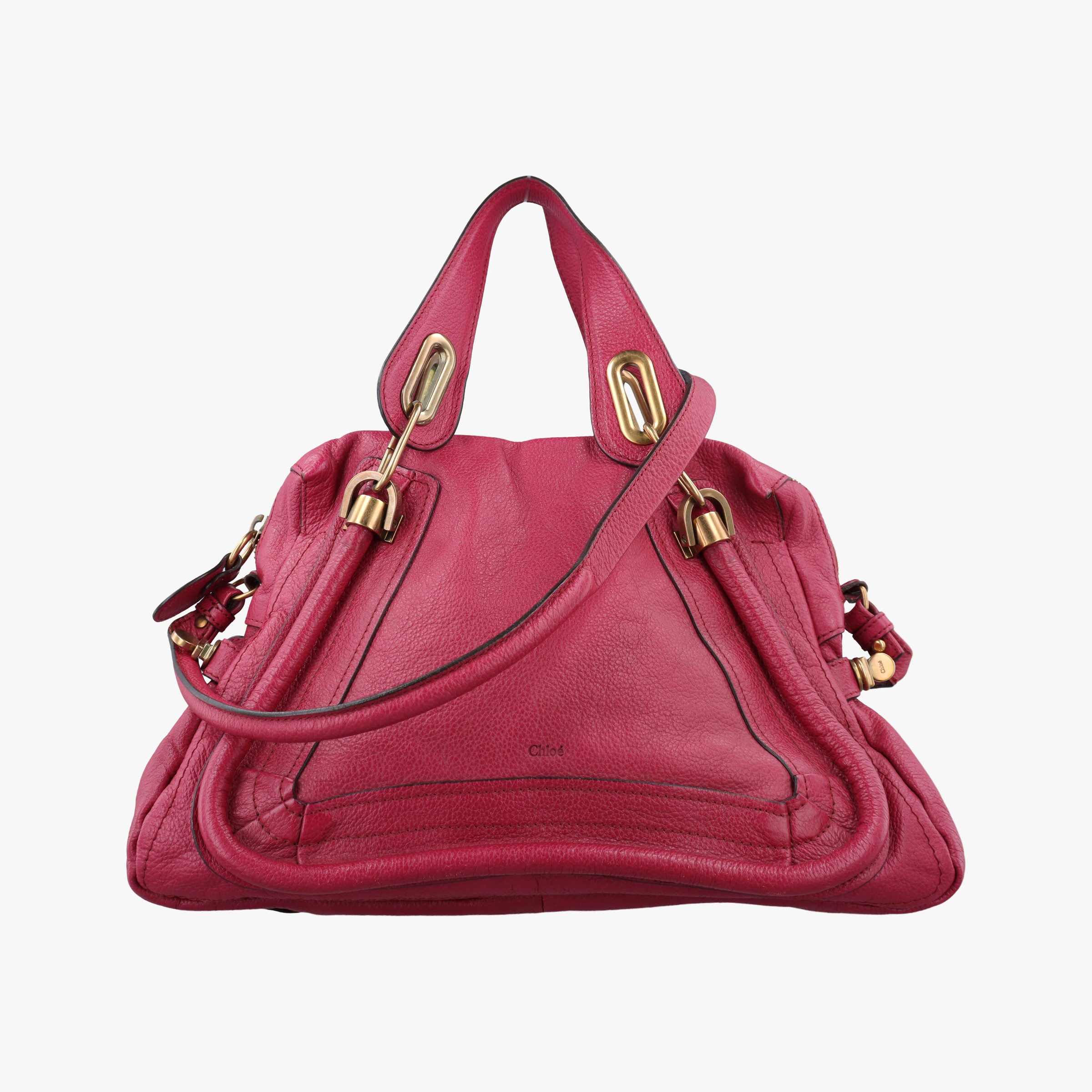 Pre-owned Chloe Paraty Red Leather  shoulderbag | stylenewstar