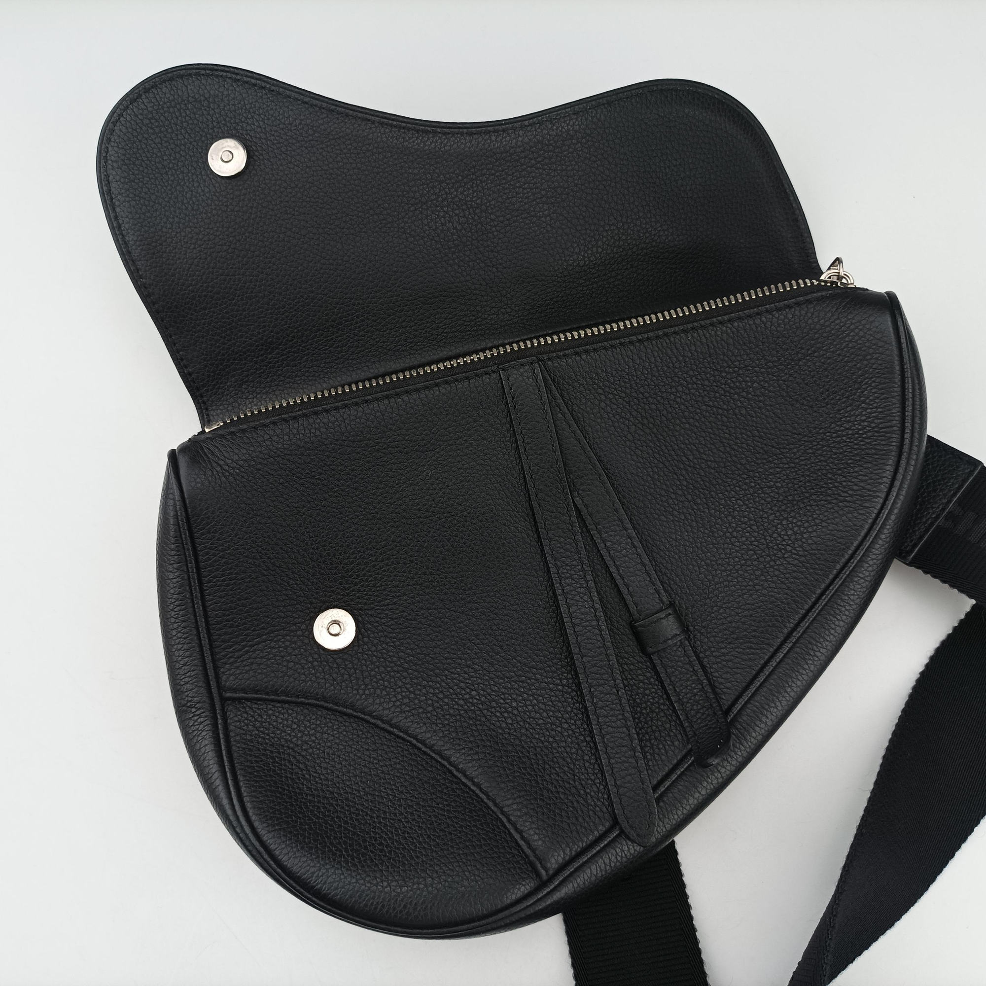 Pre-owned Christian Dior Saddle Black Leather  crossbodybag | stylenewstar