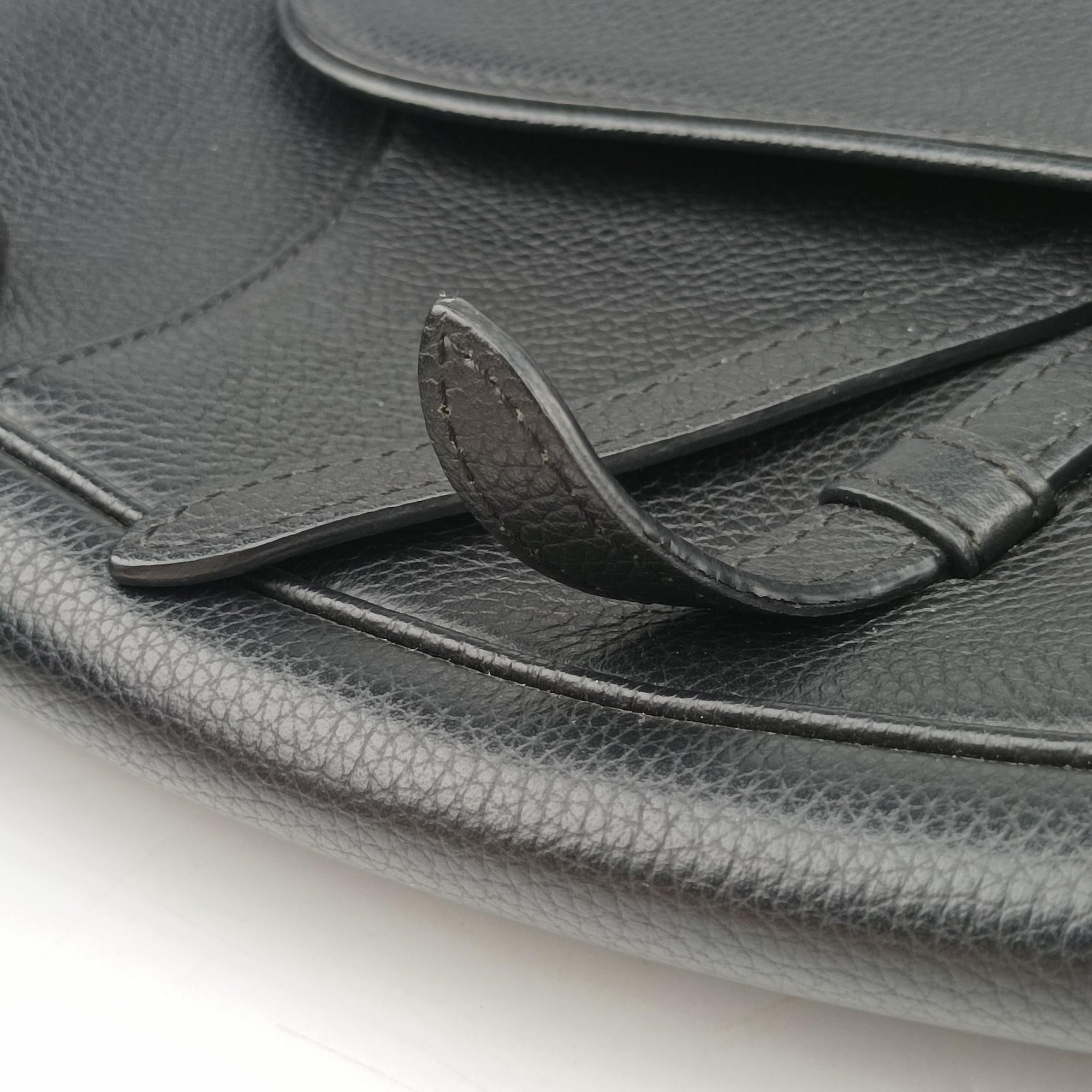 Pre-owned Christian Dior Saddle Black Leather  crossbodybag | stylenewstar
