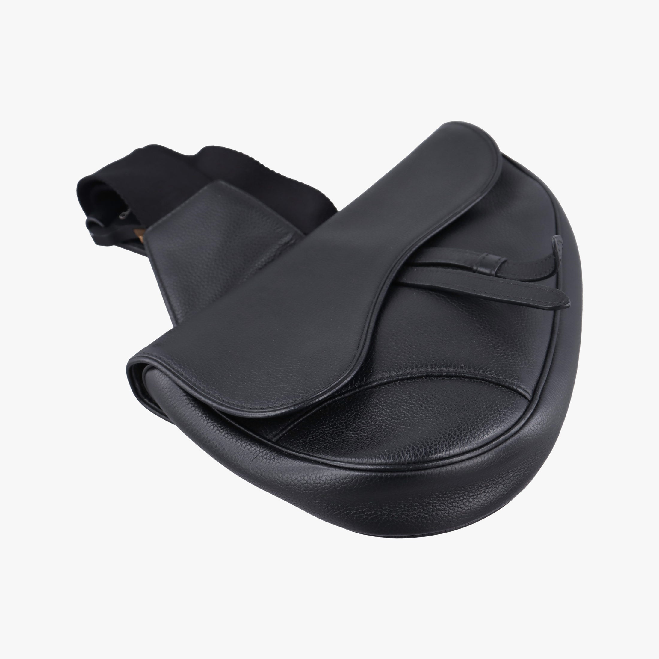 Pre-owned Christian Dior Saddle Black Leather  crossbodybag | stylenewstar