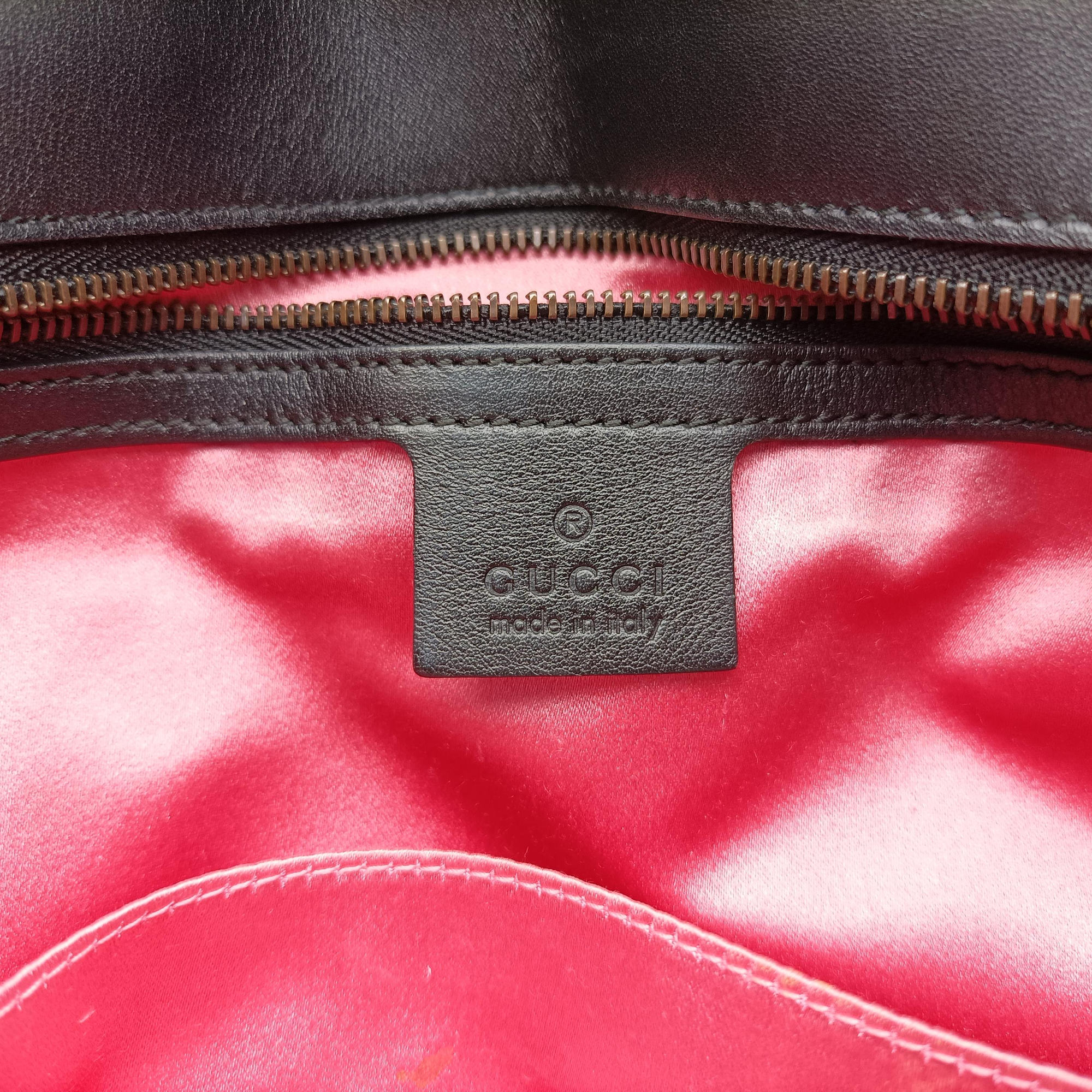 Pre-owned Gucci GG Marmont Black×Multicolour velour 443496 shoulderbag | stylenewstar
