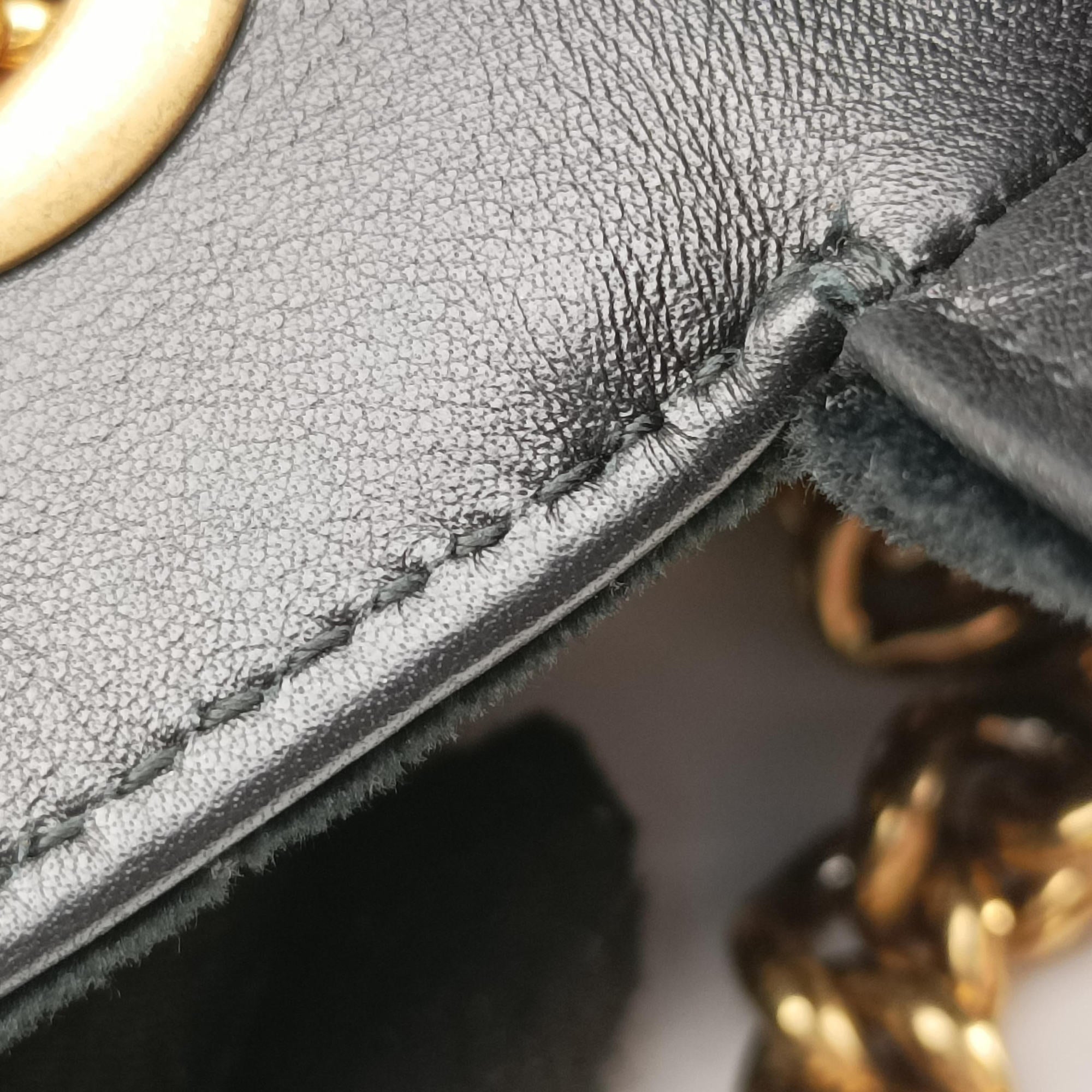 Pre-owned Gucci GG Marmont Black×Multicolour velour 443496 shoulderbag | stylenewstar