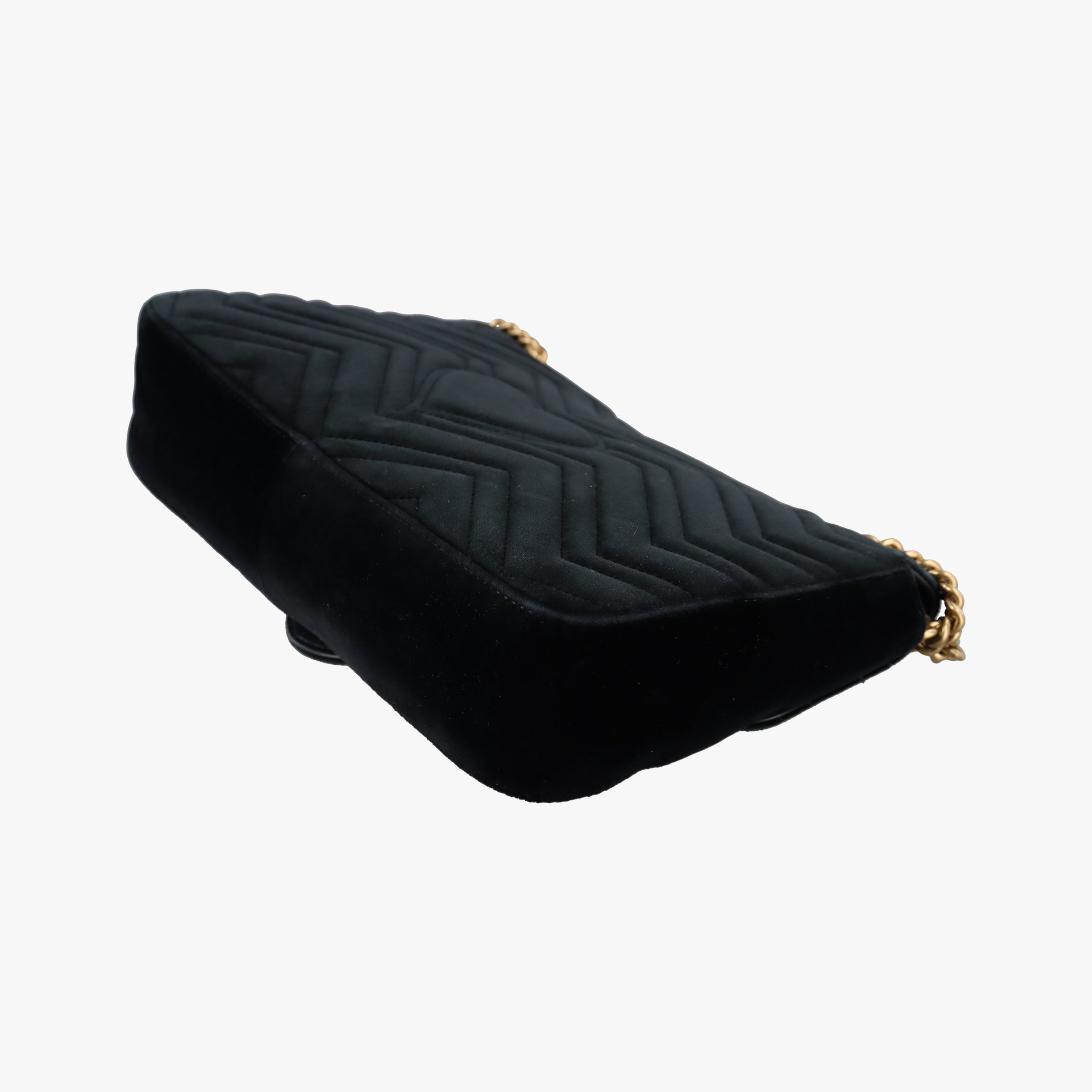 Pre-owned Gucci GG Marmont Black×Multicolour velour 443496 shoulderbag | stylenewstar