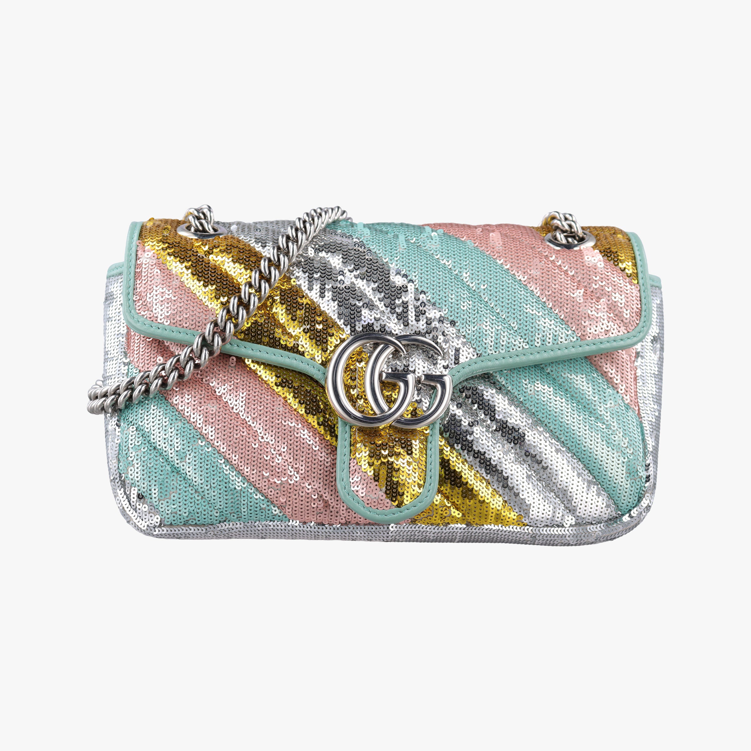 Secondhand Gucci GG Marmont Multicolour Sequins 443497 shoulderbag | stylenewstar