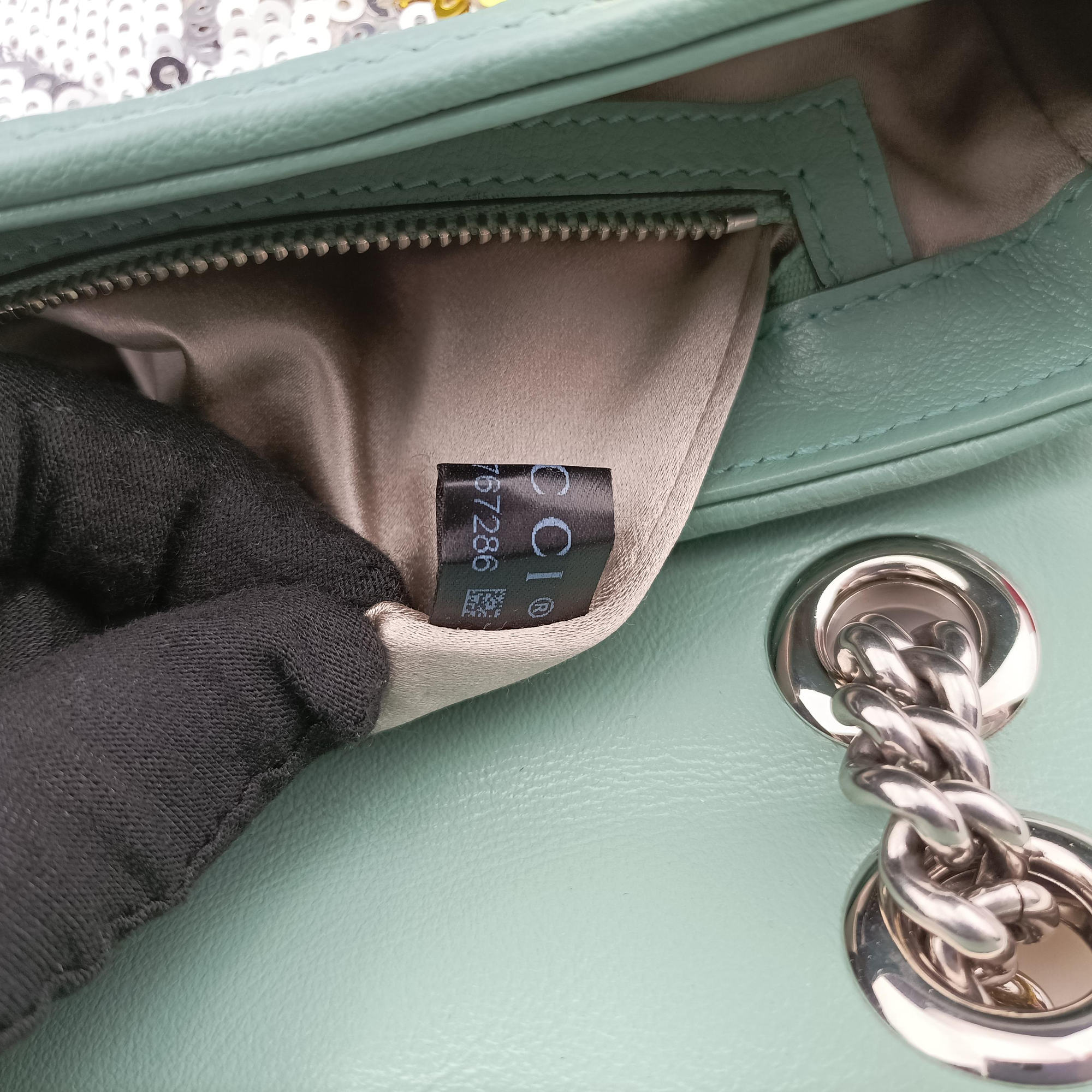 Secondhand Gucci GG Marmont Multicolour Sequins 443497 shoulderbag | stylenewstar