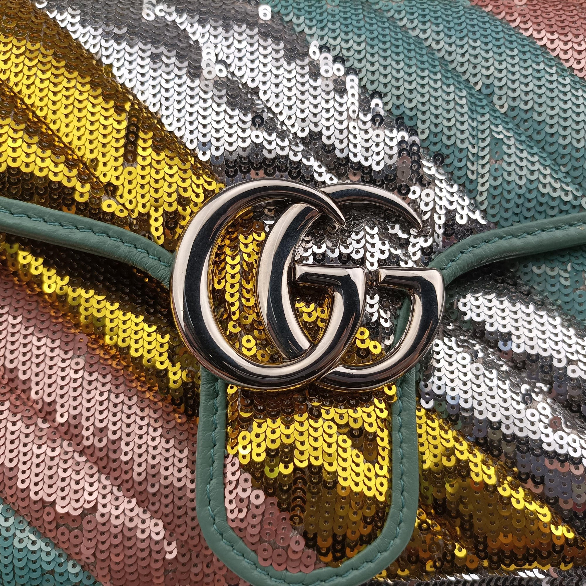 Secondhand Gucci GG Marmont Multicolour Sequins 443497 shoulderbag | stylenewstar
