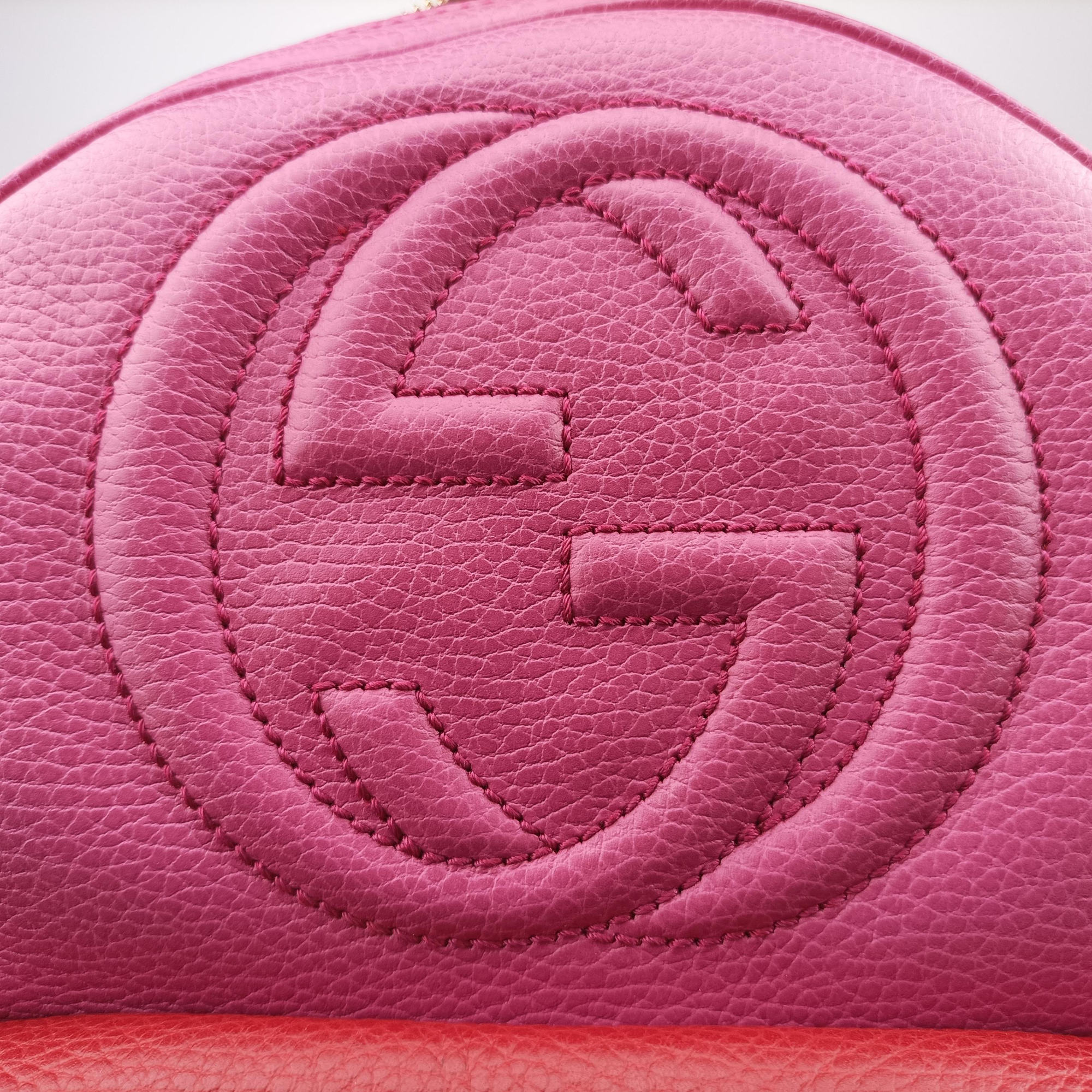 Pre-owned Gucci Soho Rose×red Leather 431570 backpack/rucksack | stylenewstar