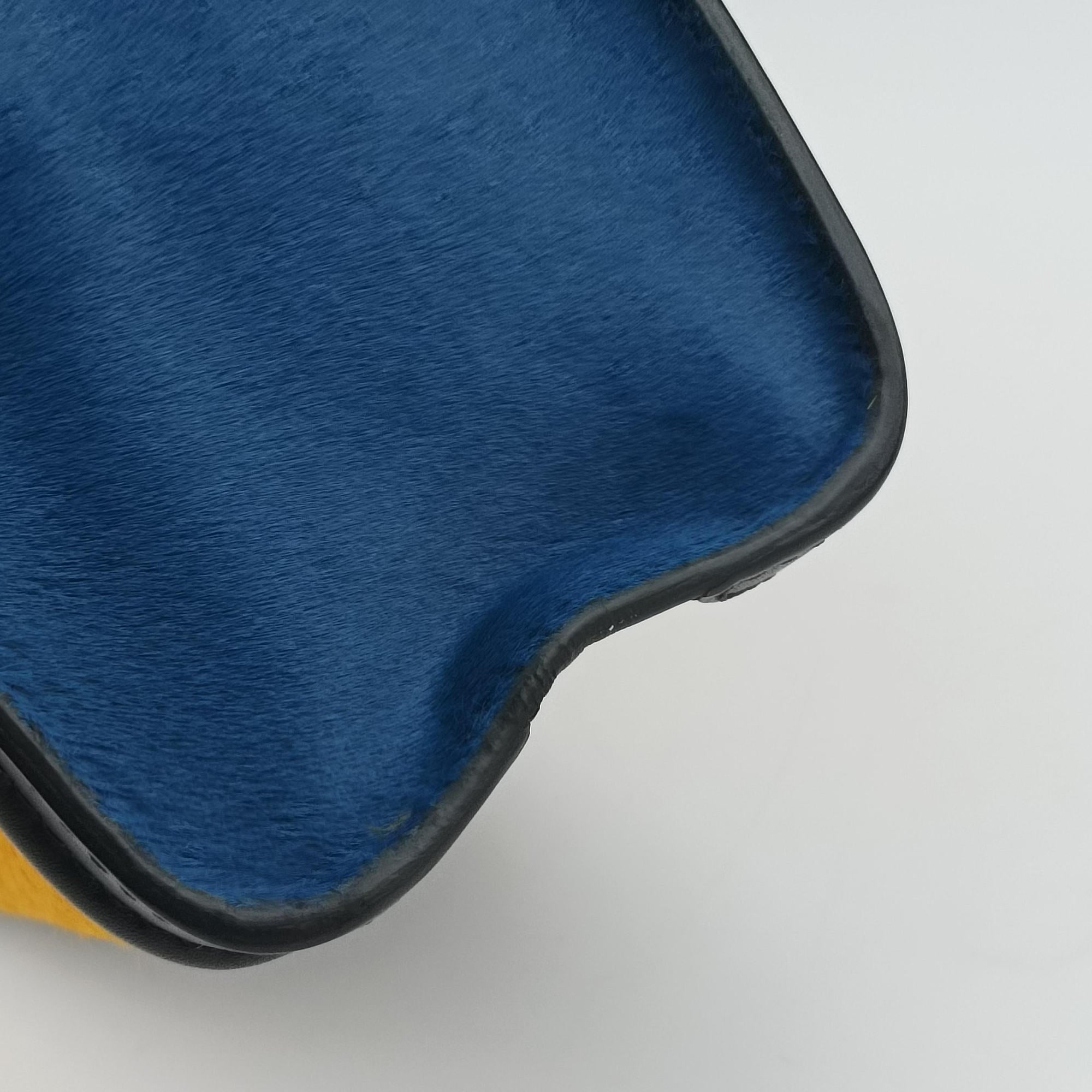 Pre-owned Celine luggage nano shopper Black×Yellow×Blue Leather × Horsehair  shoulderbag | stylenewstar
