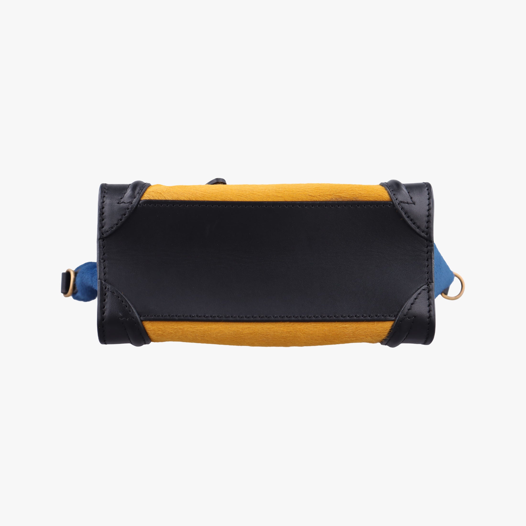 Pre-owned Celine luggage nano shopper Black×Yellow×Blue Leather × Horsehair  shoulderbag | stylenewstar