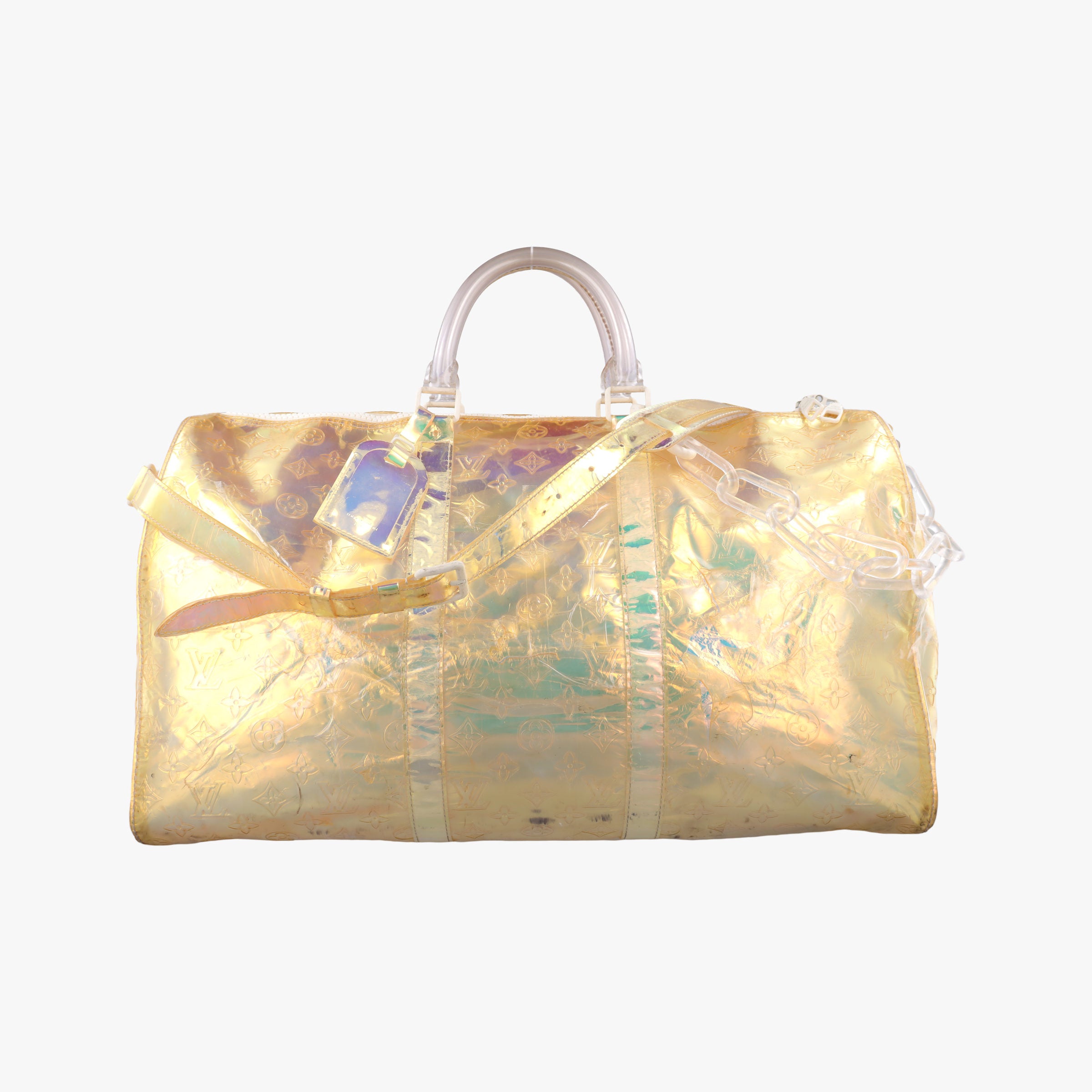 Pre-owned Louis Vuitton Keepall Bandouliere 50 aurora Monogram Prism M53271 shoulderbag | stylenewstar