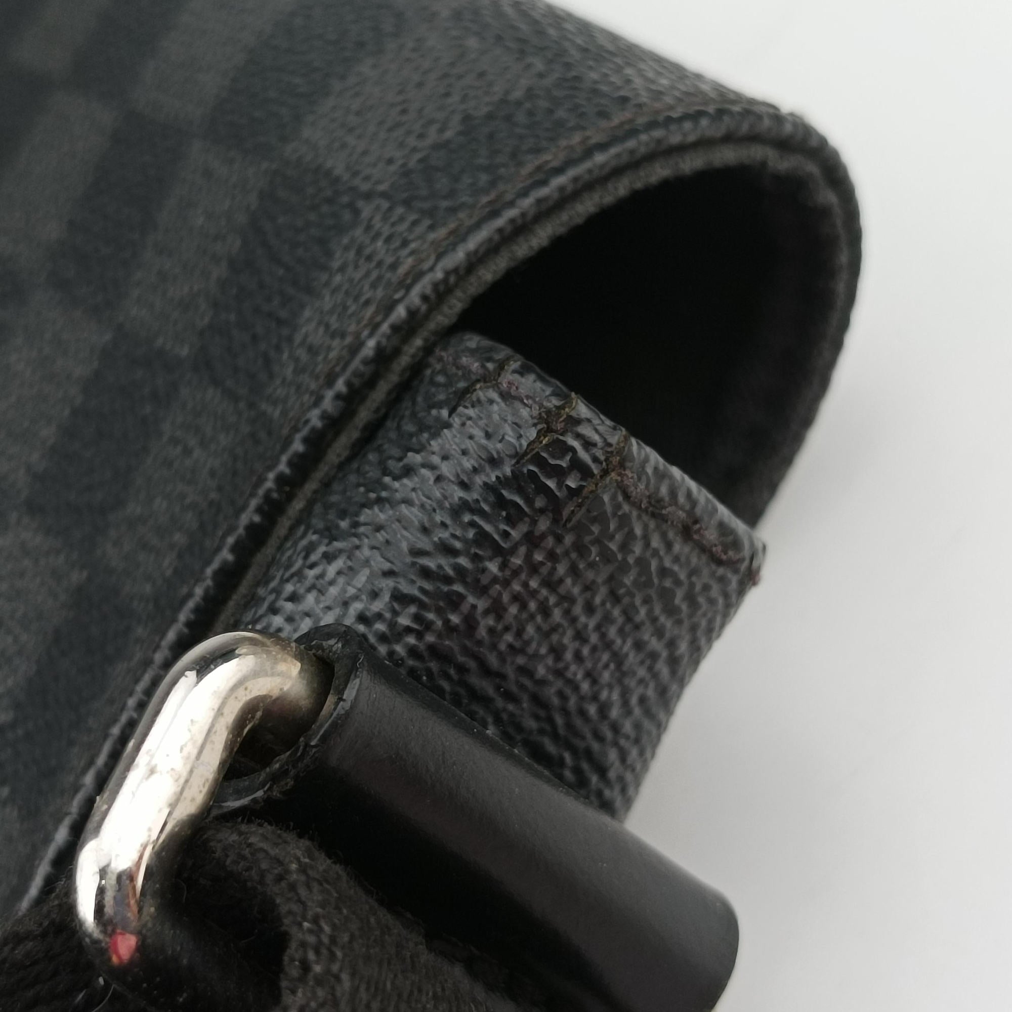Vintage Louis Vuitton DANIEL MM Noir Damier GRAPHITE N58029 shoulderbag | stylenewstar