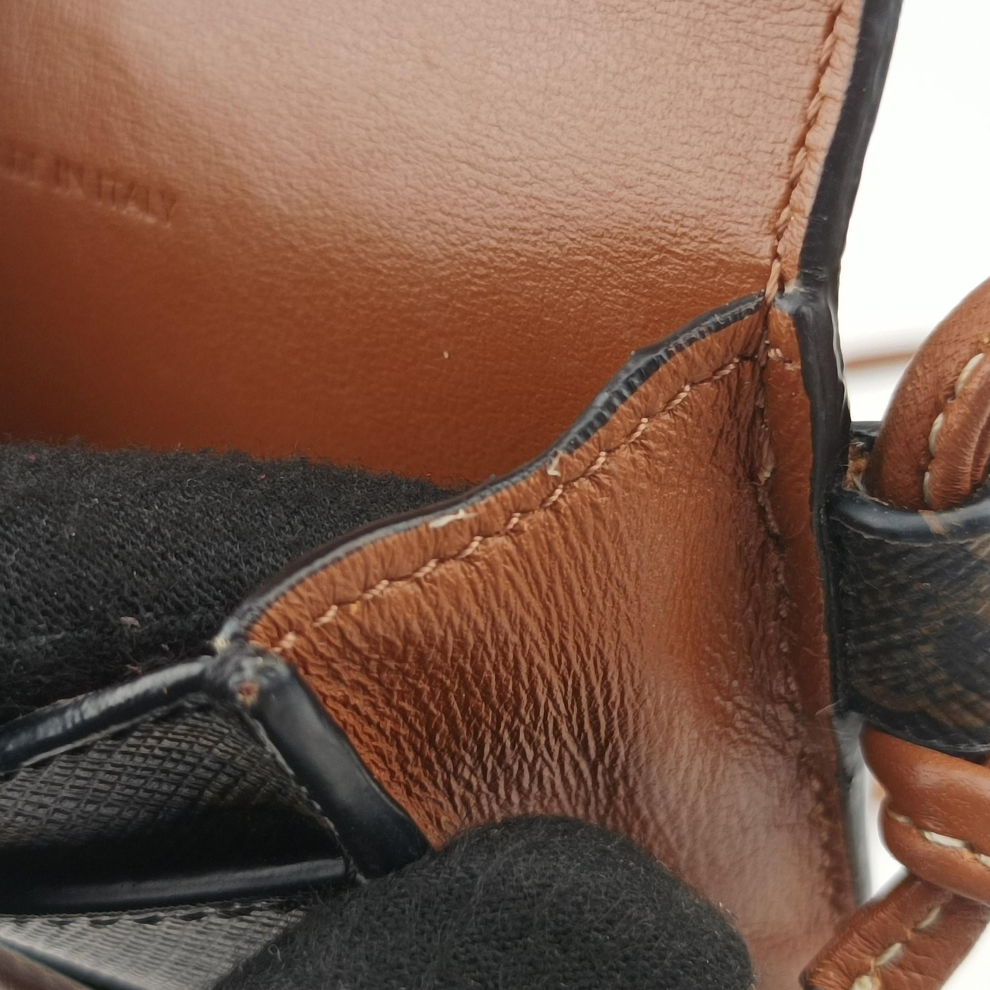 Pre-owned Celine Triomphe Phone Pouch Brown PVC coated canvas×Leather  shoulderbag | stylenewstar