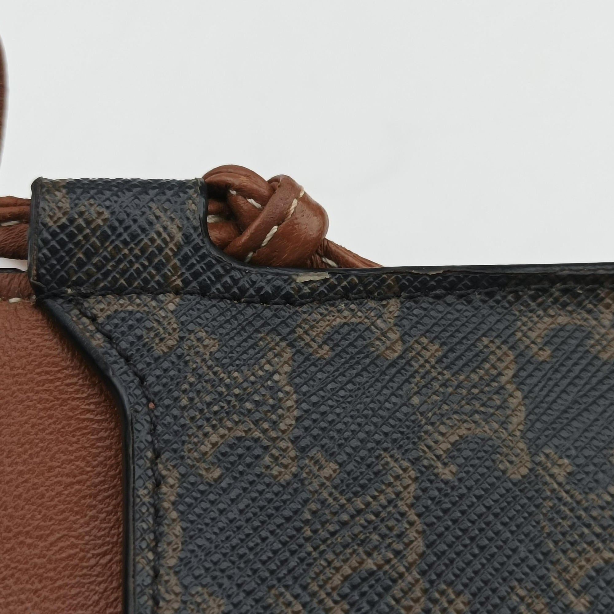 Pre-owned Celine Triomphe Phone Pouch Brown PVC coated canvas×Leather  shoulderbag | stylenewstar