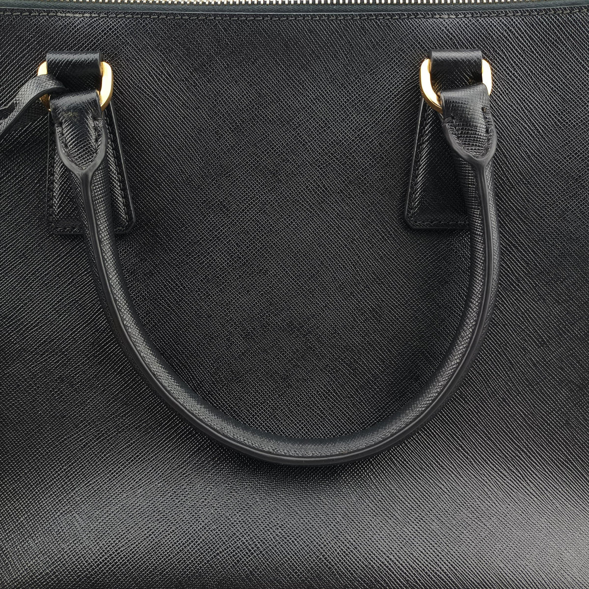 Pre-owned Prada Galleria Black SAFFIANO Leather BN2274 handbag | stylenewstar