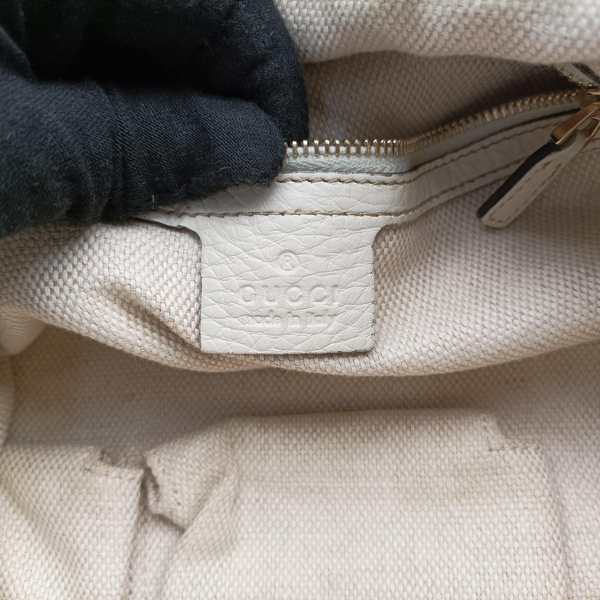 Pre-owned Gucci Bamboo Beige×White Canvas×Leather 282315 shoulderbag | stylenewstar