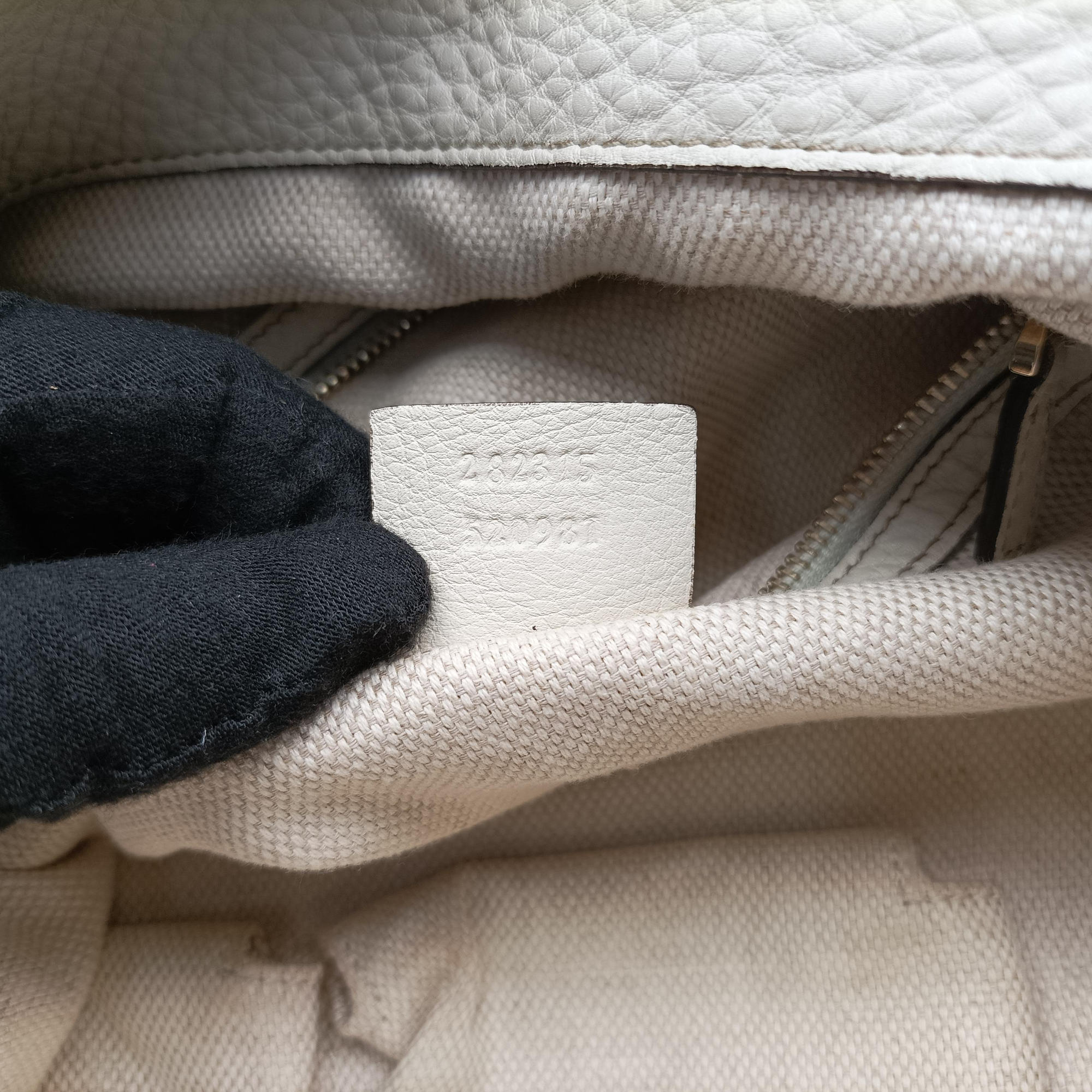 Pre-owned Gucci Bamboo Beige×White Canvas×Leather 282315 shoulderbag | stylenewstar